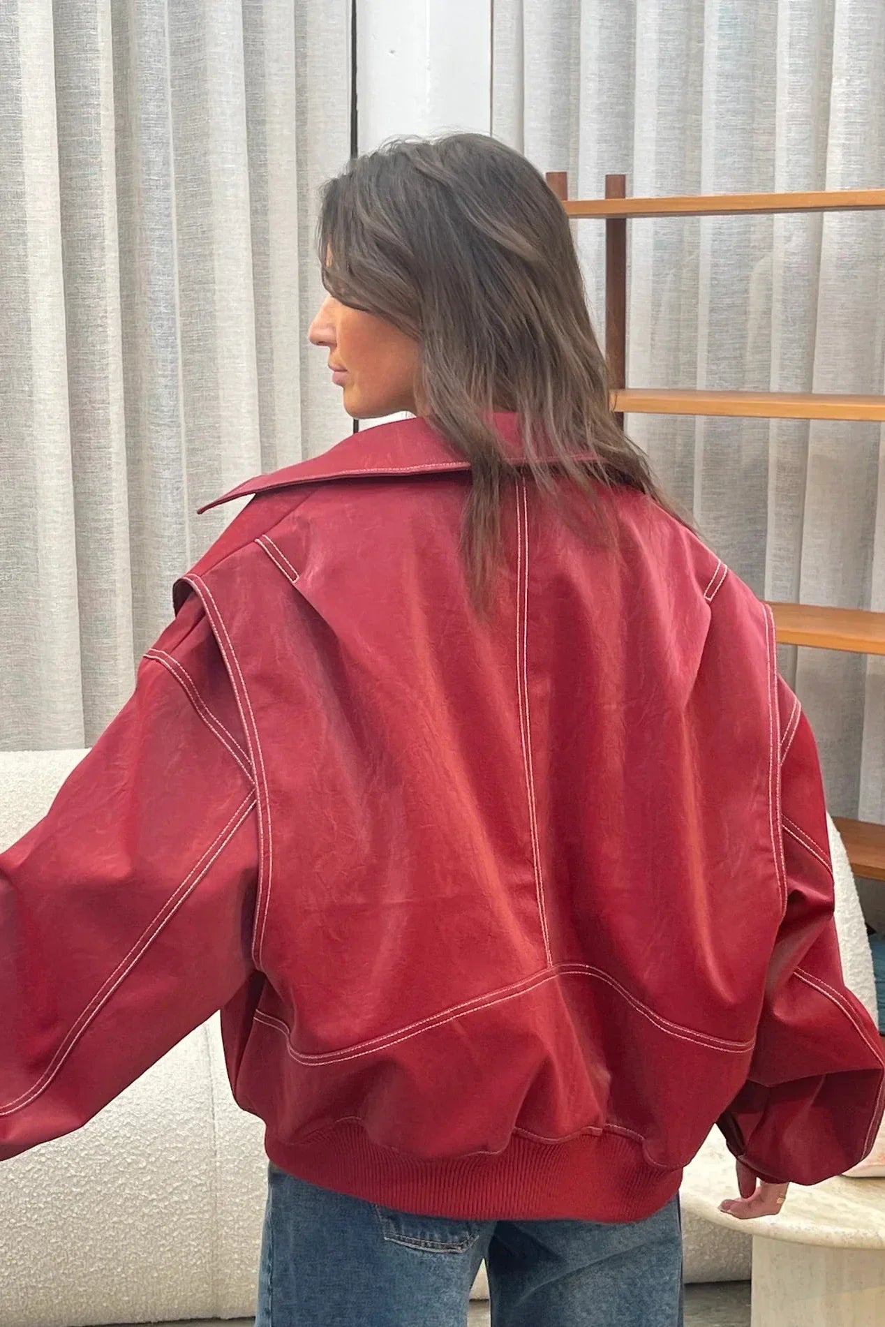 Patchwork Fermuarlı Ceket