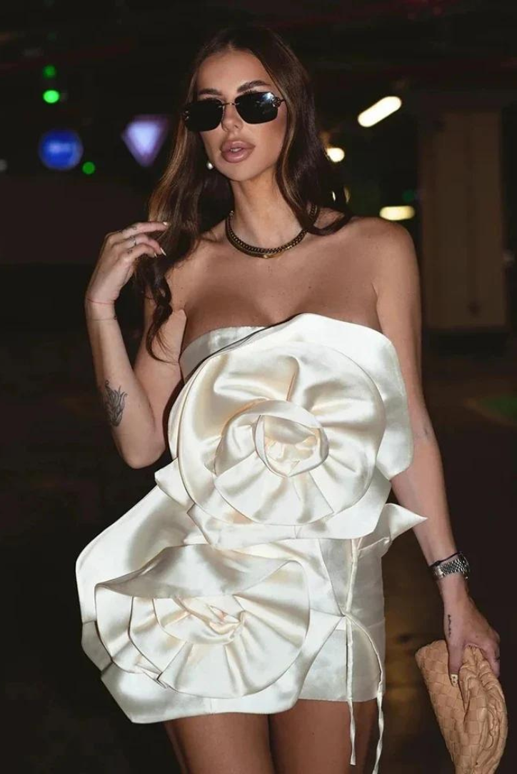 Carly Çiçekli Mini Elbise
