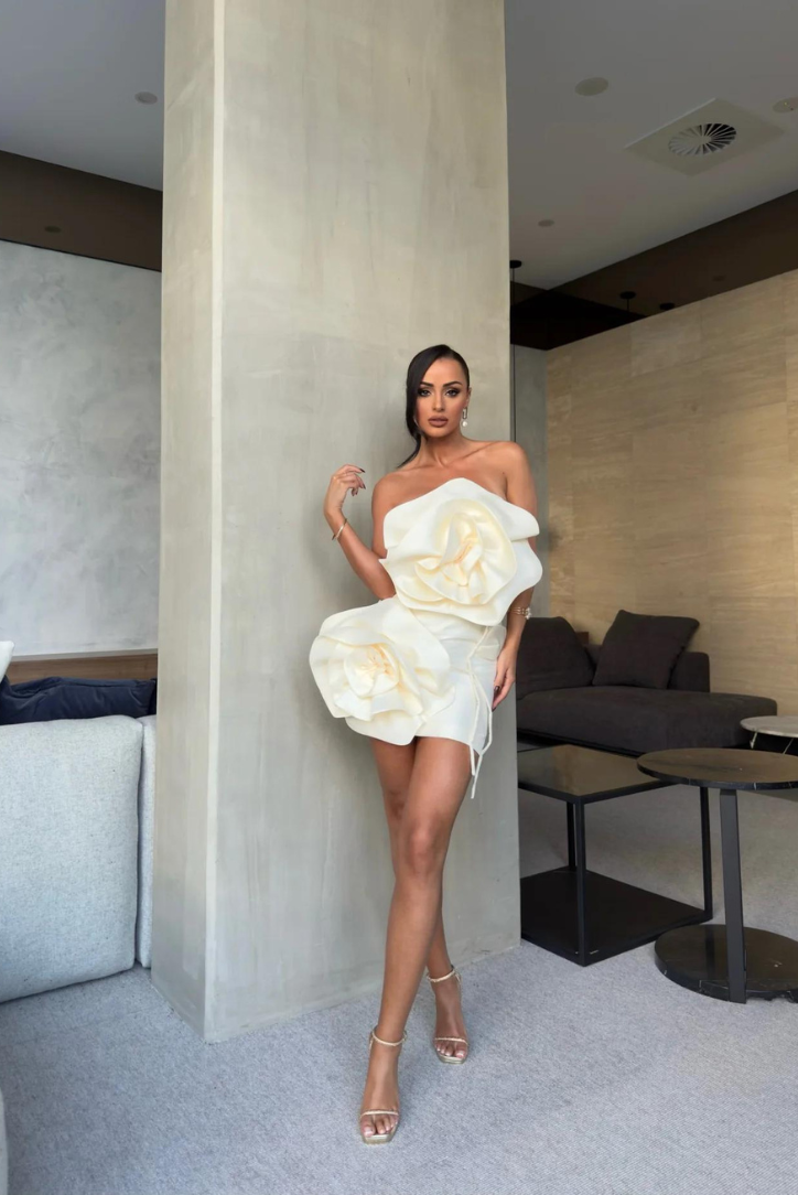 Carly Çiçekli Mini Elbise