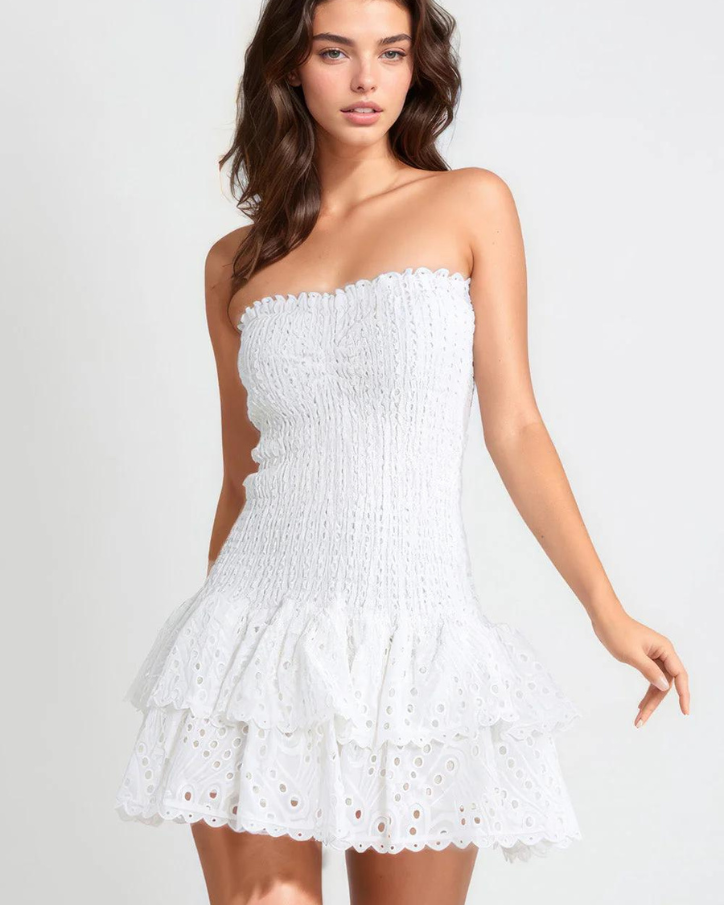 Monaco Mini Elbise - Beyaz