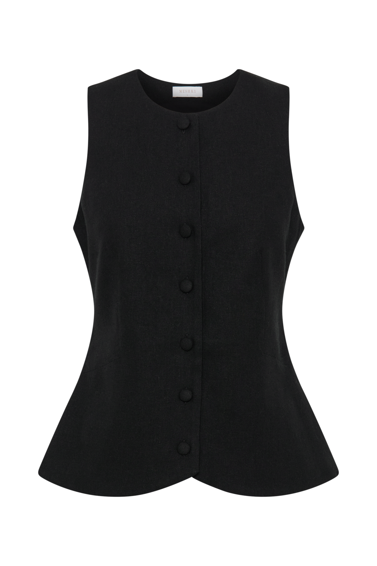 Laurence Sleeveless Linen Longline Üst