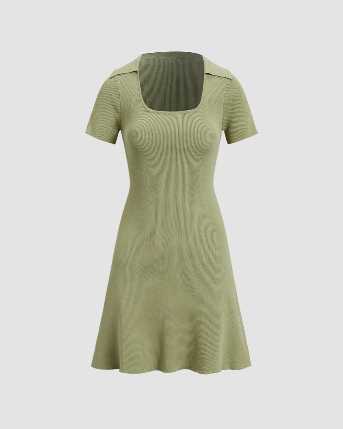 Square Neck Mini Elbise