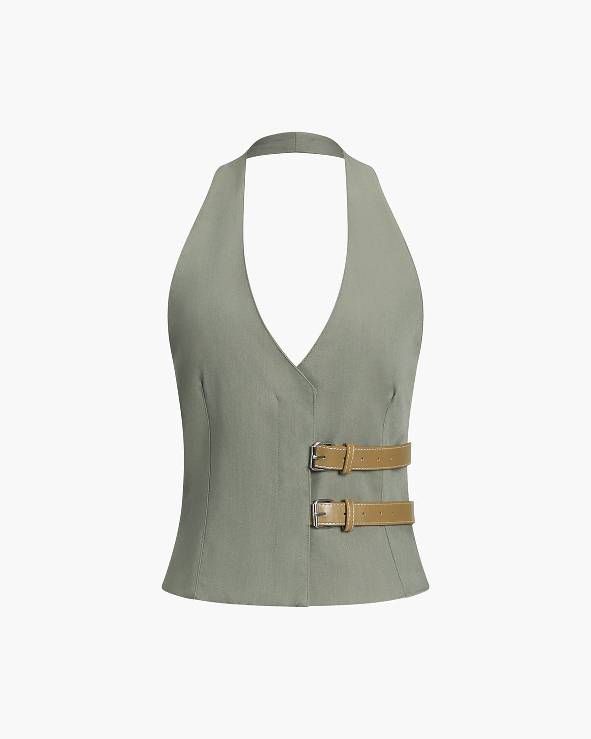 Halter Yaka Sırtı Açık Bluz