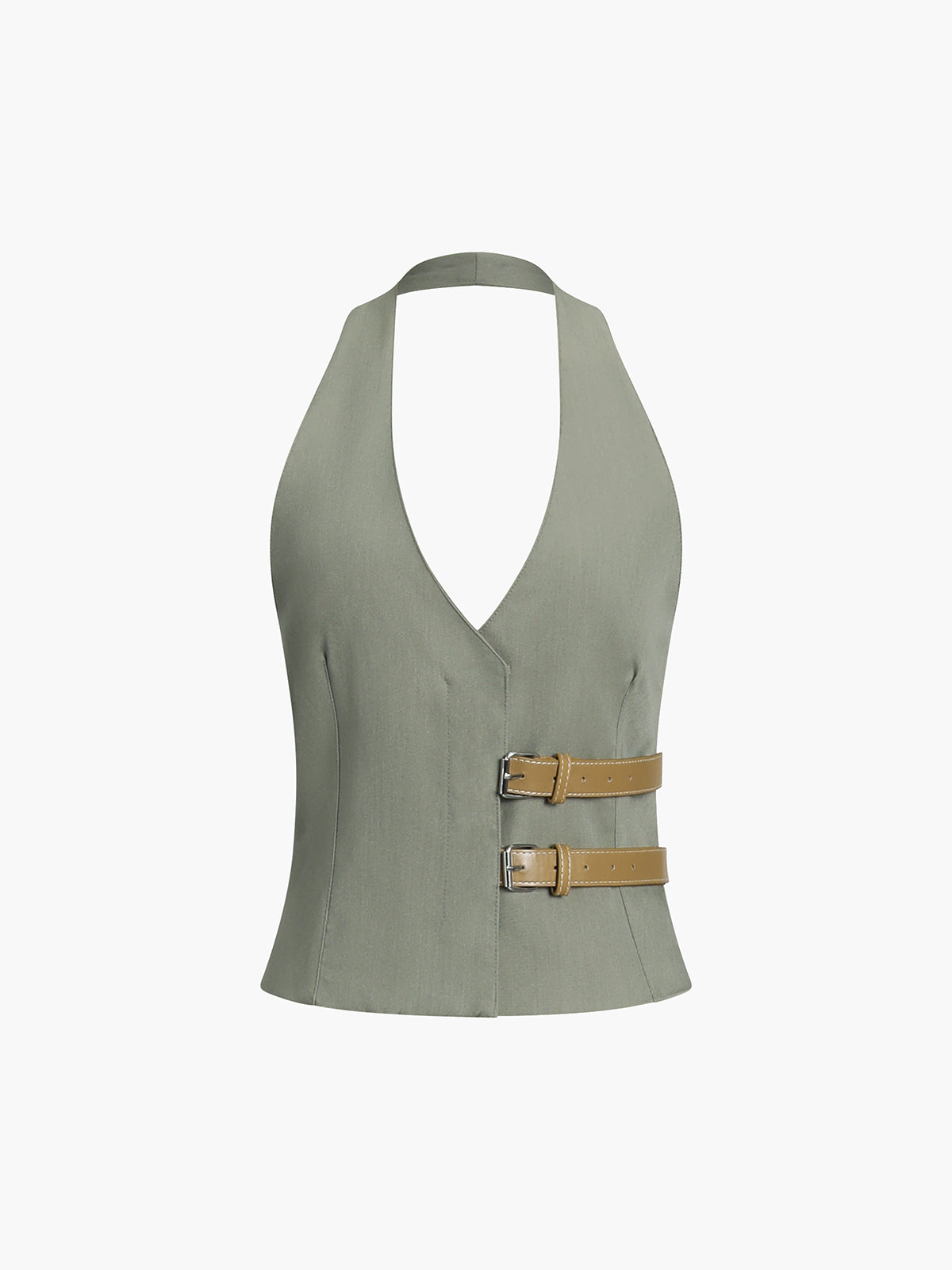 Halter Yaka Sırtı Açık Bluz