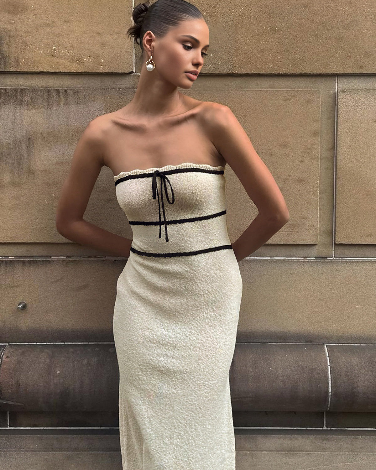 Vian Strapless Midi Elbise