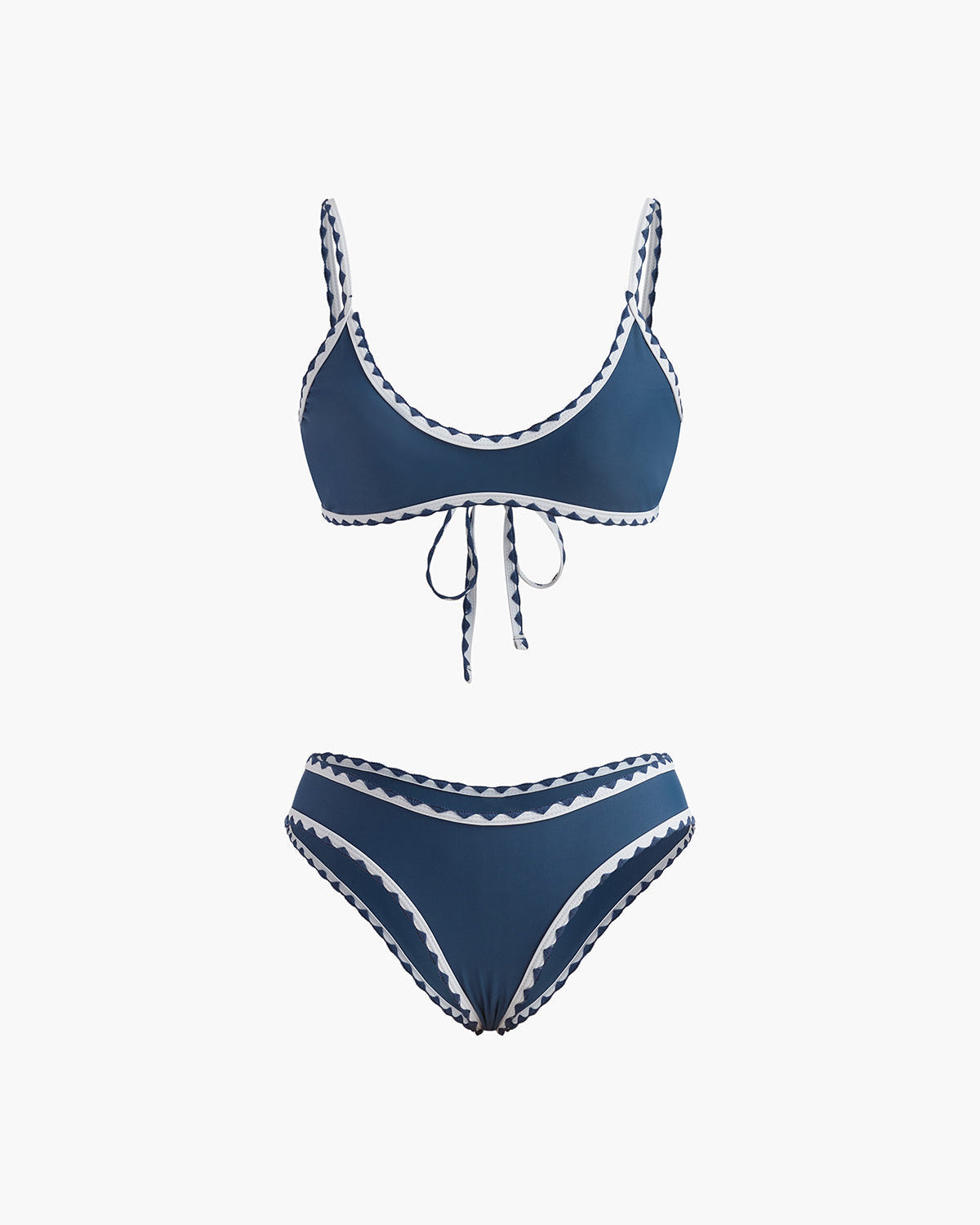 Kontrast Trim Düğümlü Bikini Seti