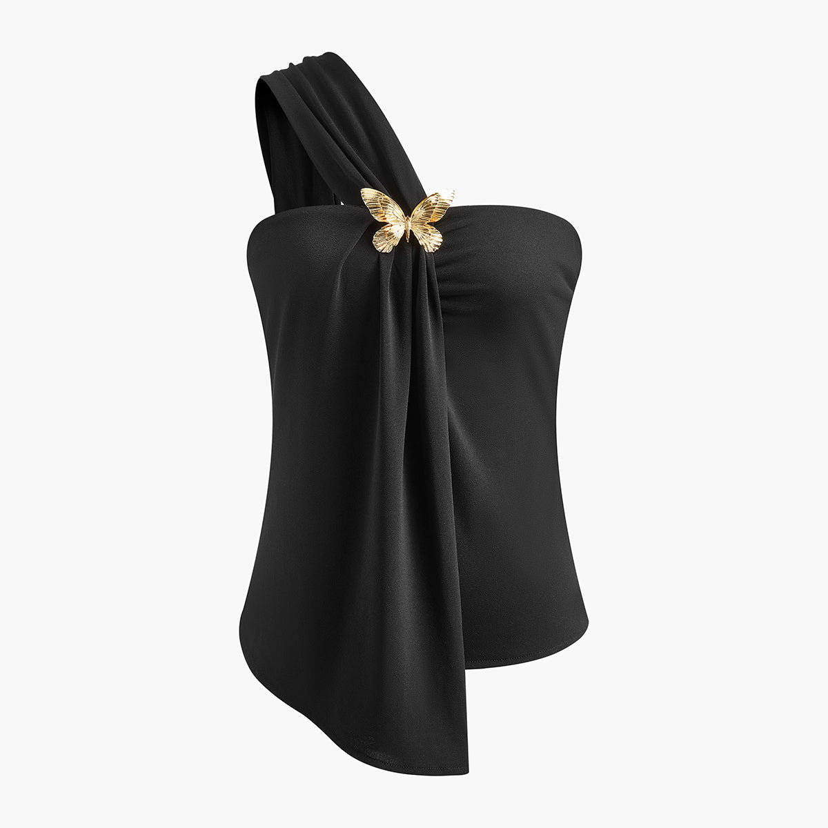 Asimetrik Tek Omuzlu Metal-Kelebek Atlet
