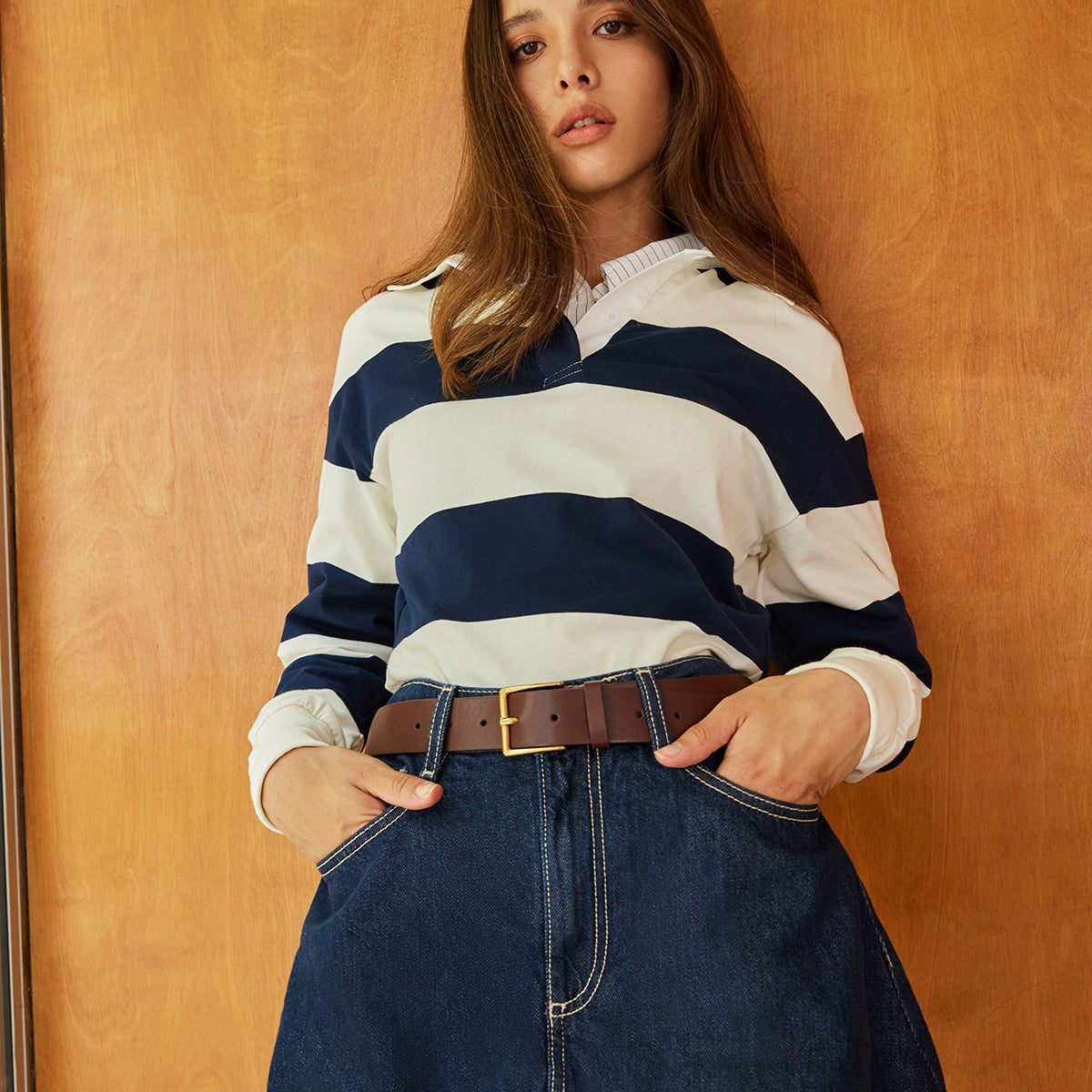 Striped Polo Bodysuit
