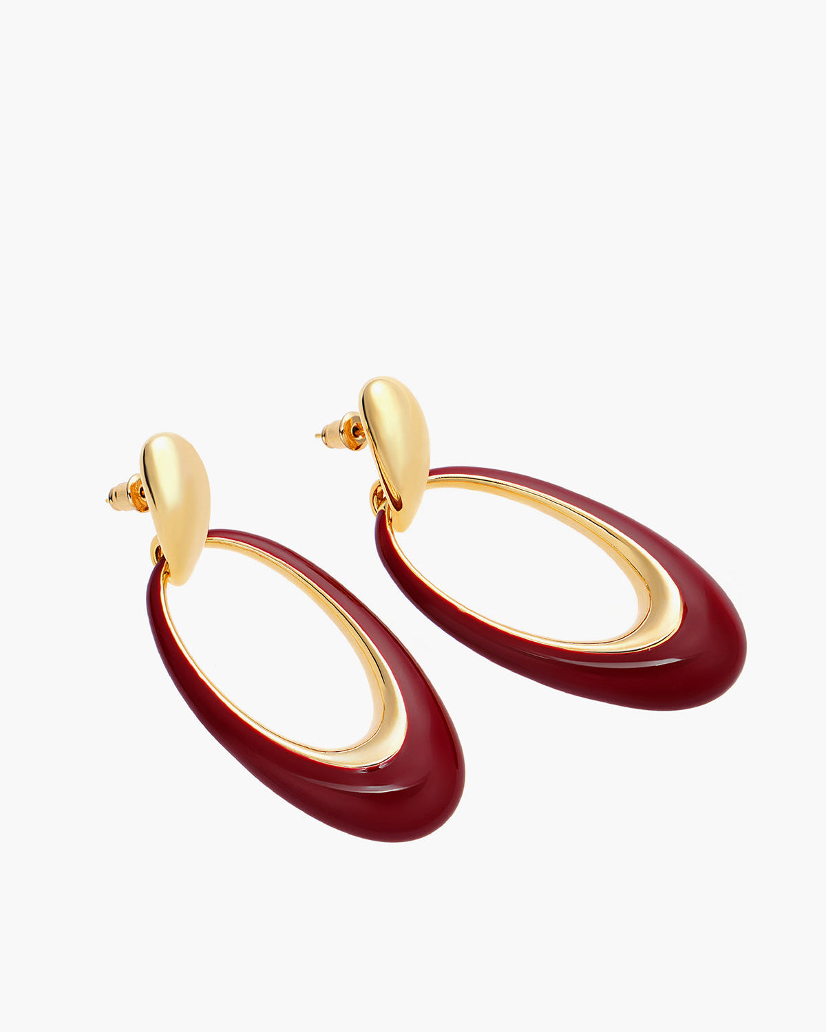 Oil Drop Oval Hoop Earrings