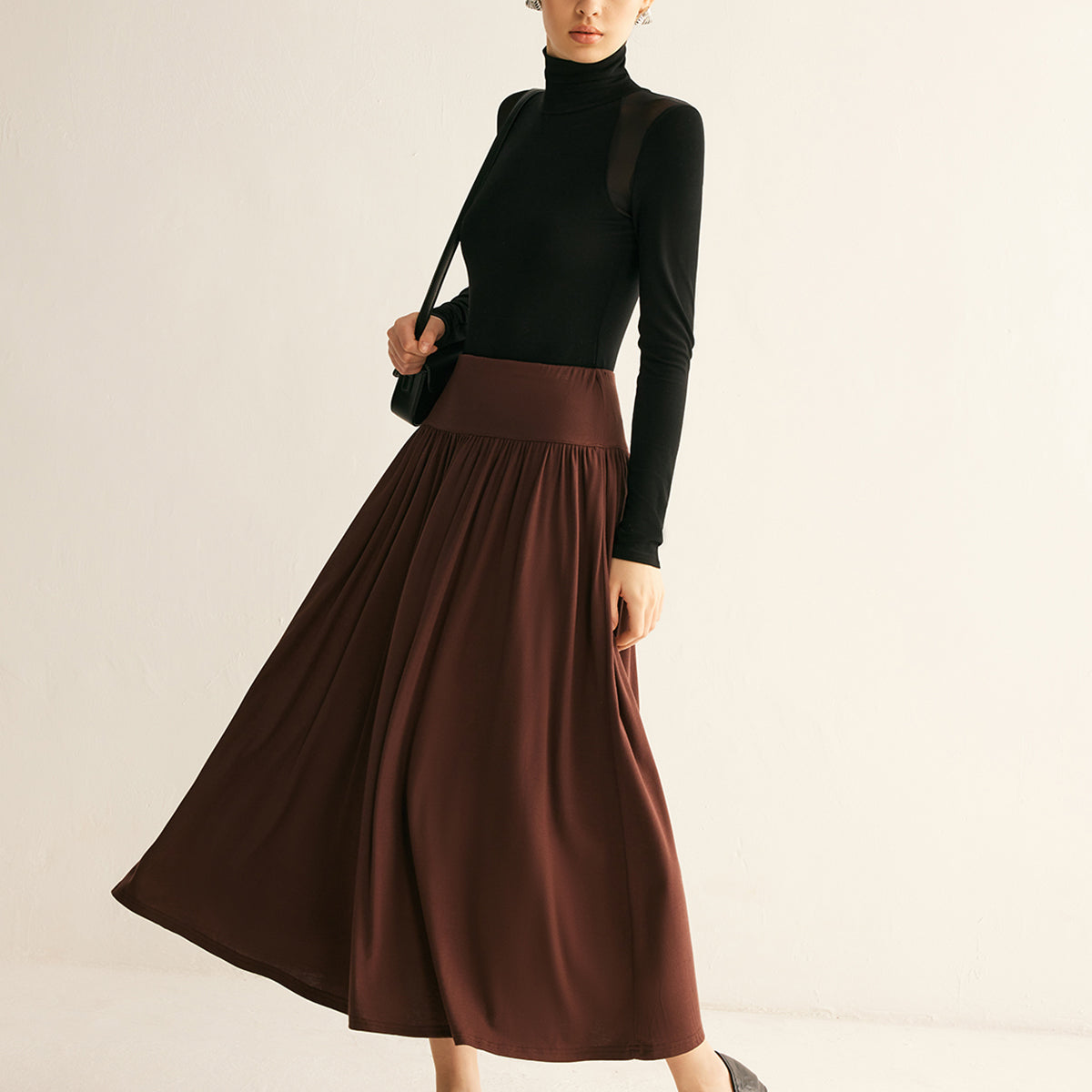Pleated Jersey Midi Etek