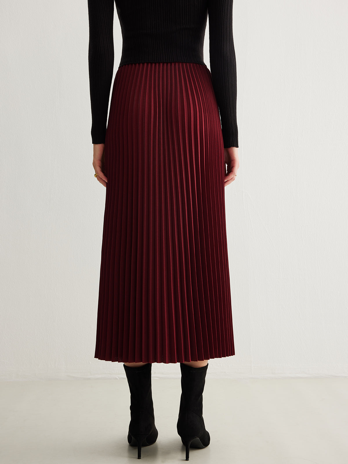 Flowy Pileli Midi Etek