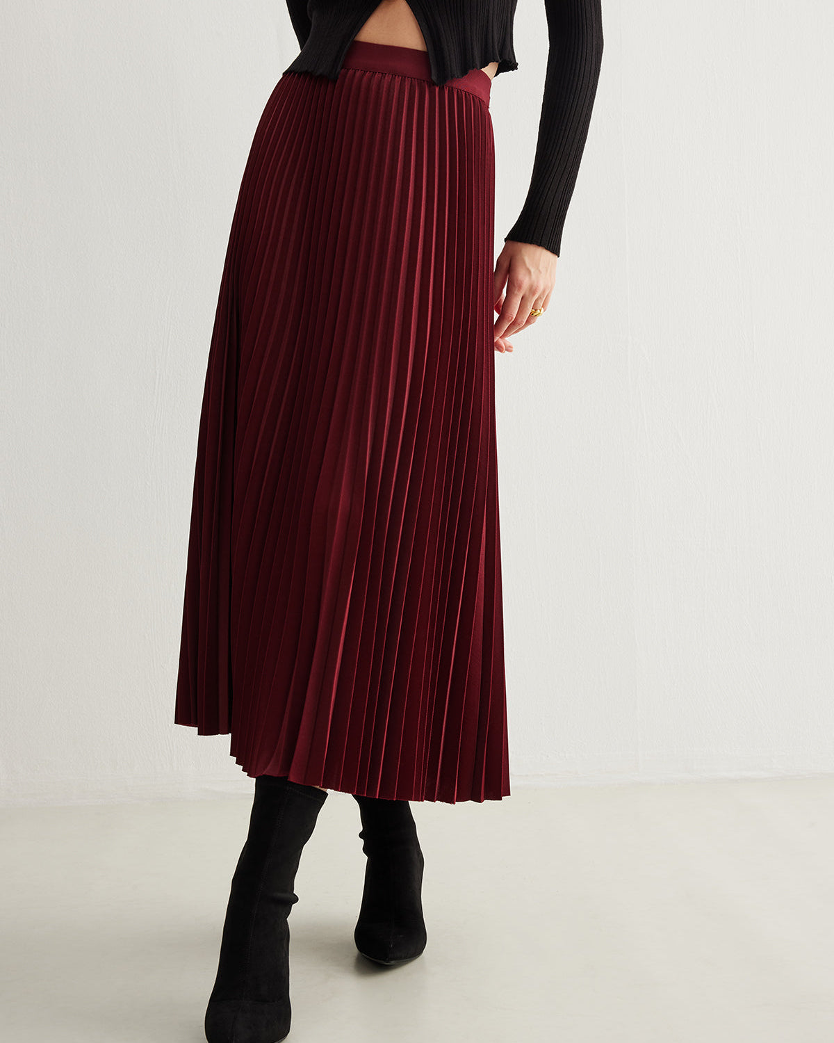 Flowy Pileli Midi Etek