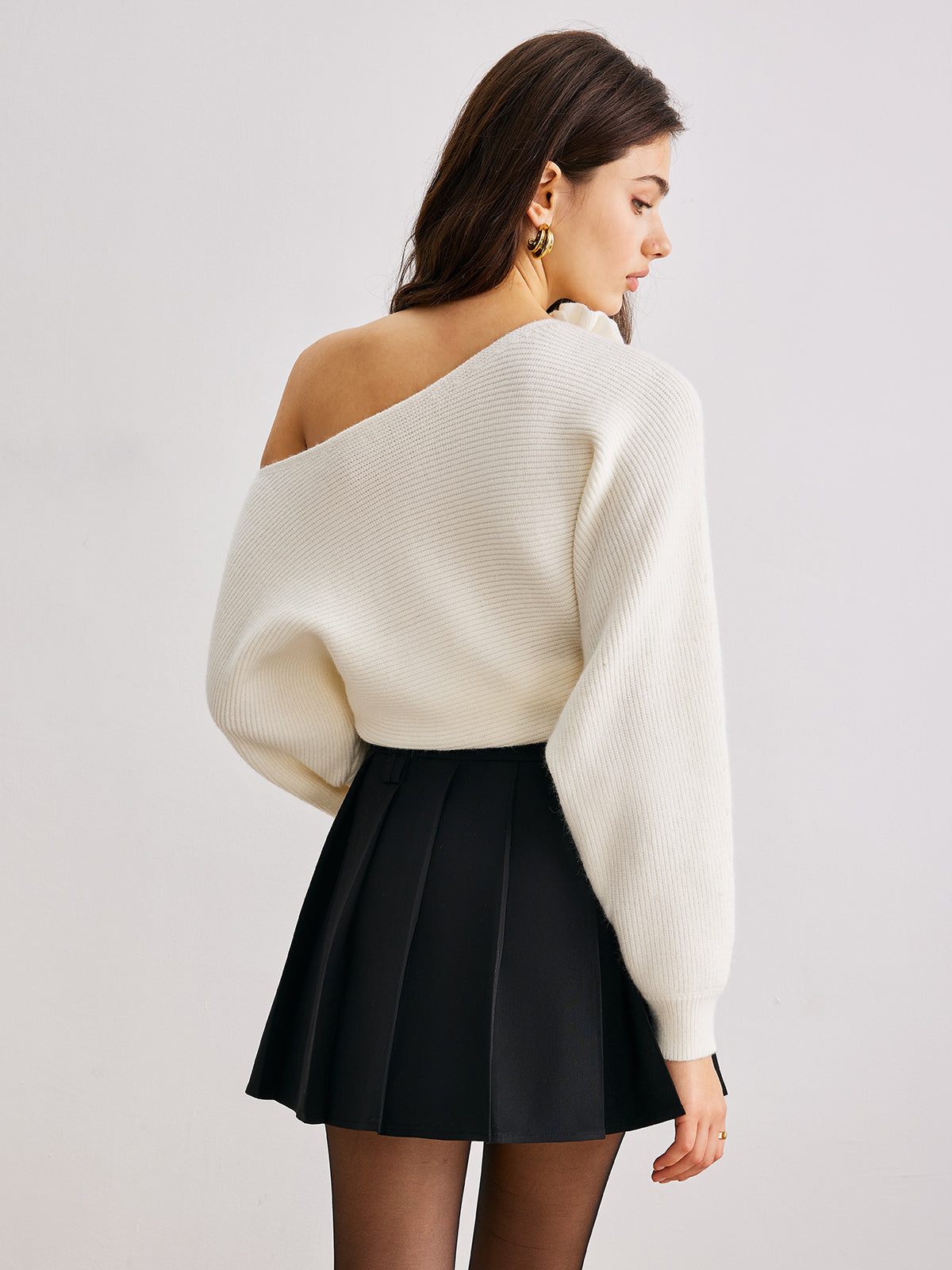 Pleated Mini Kemersiz Etek
