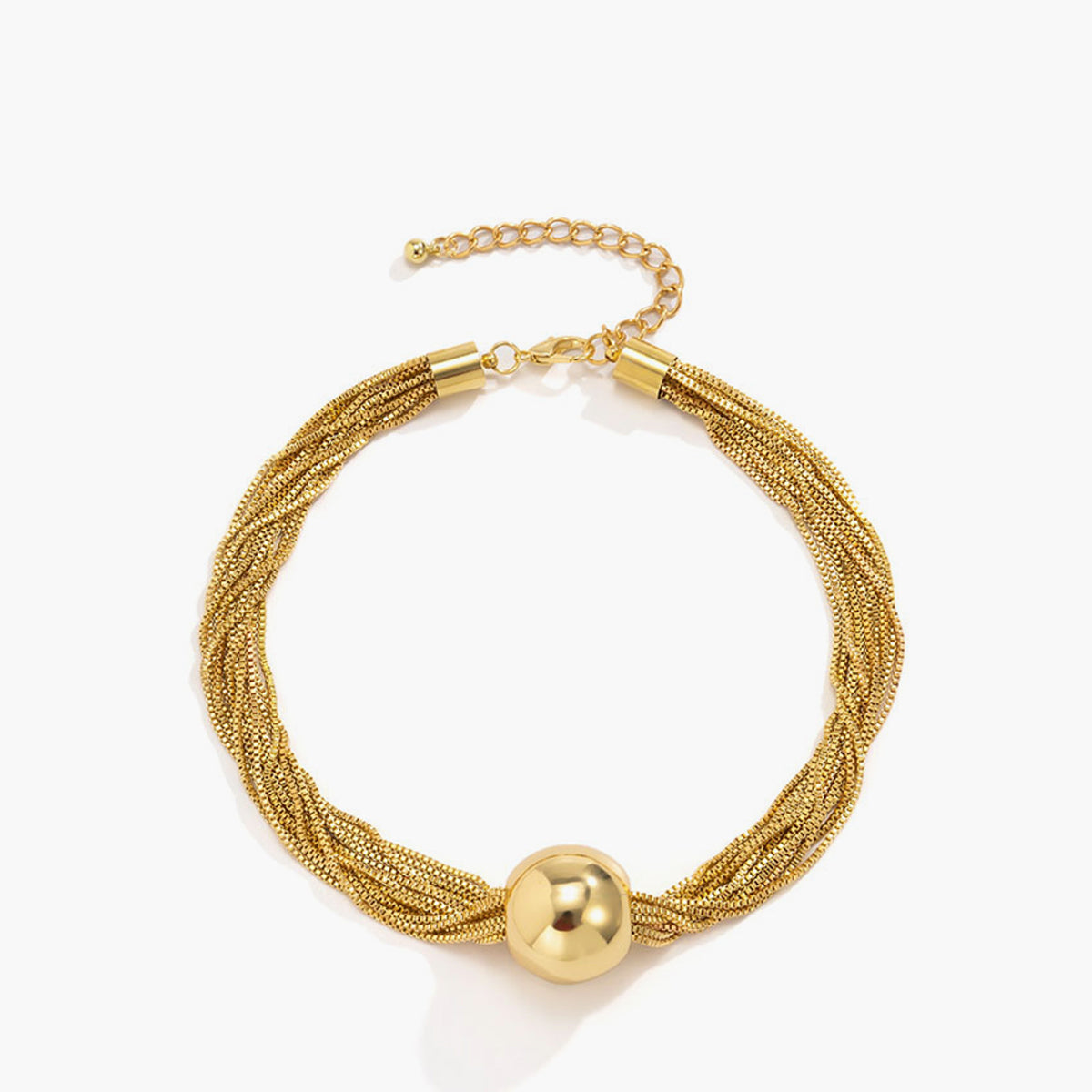 Şık Çoklu Zincir Parlak Top Choker