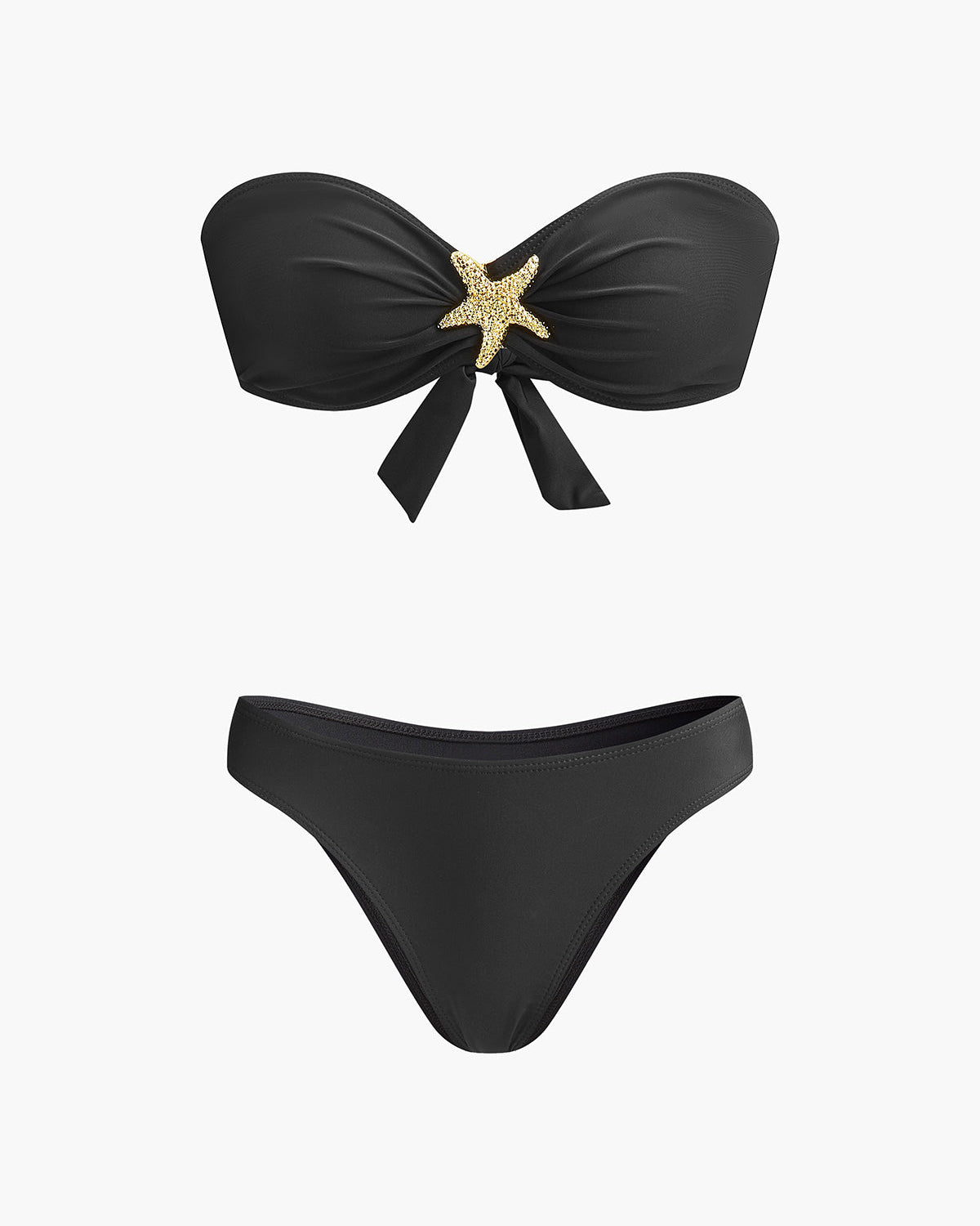 Deniz Yıldızı Detaylı Bandeau Bikini ve File Etek