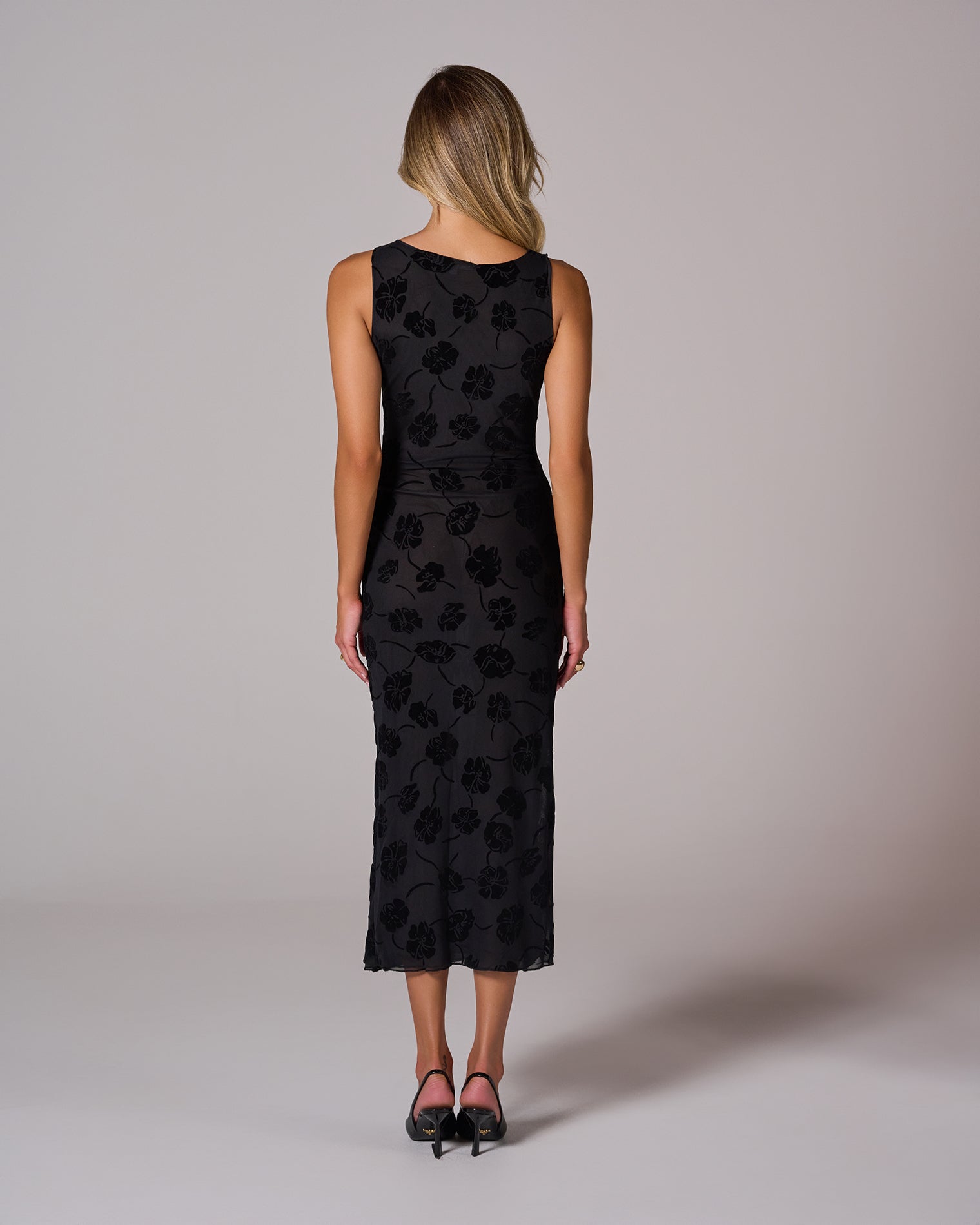 Alya Çiçek Desenli Midi Elbise