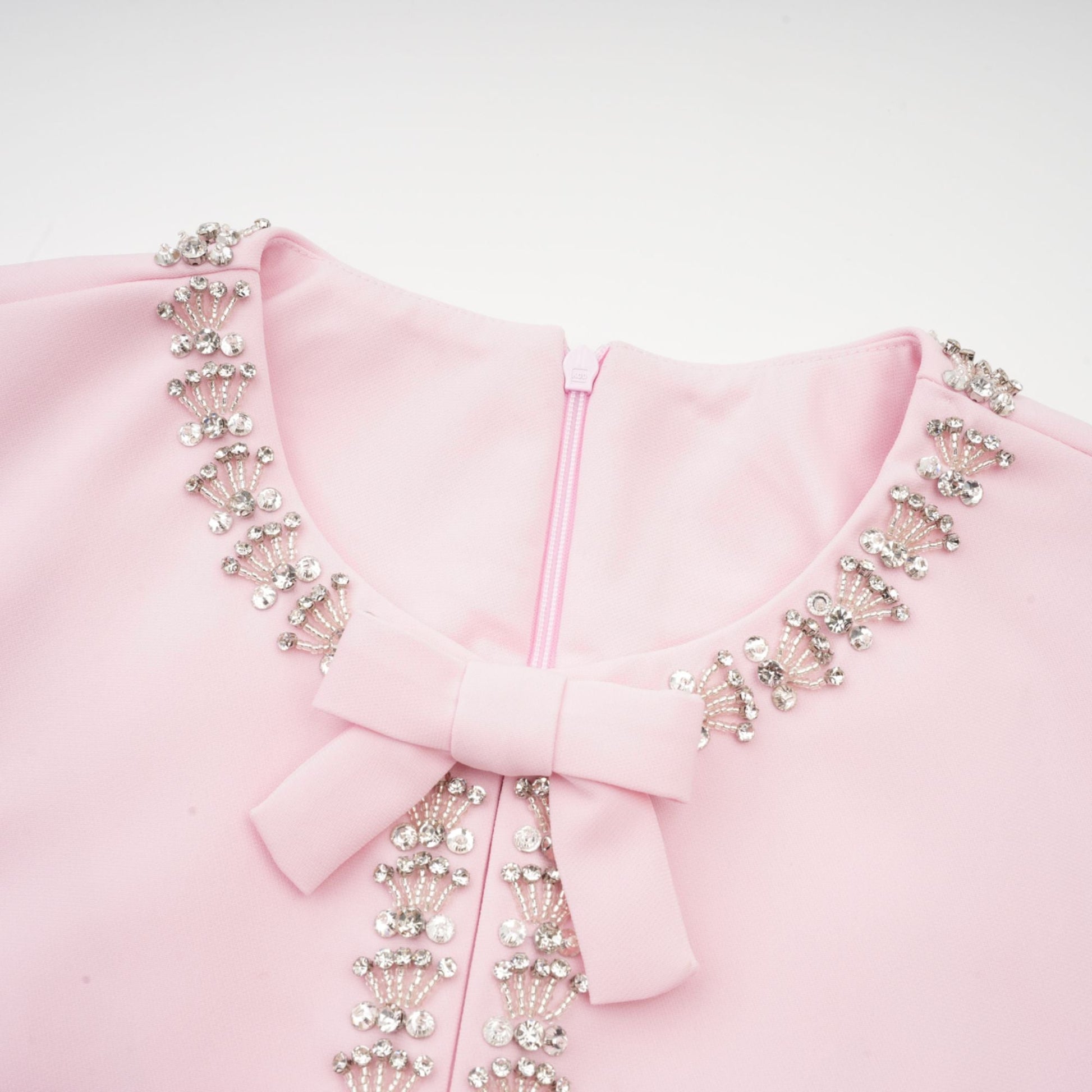 Zoe Fiyonklu Kristal İşlemeli Midi Elbise