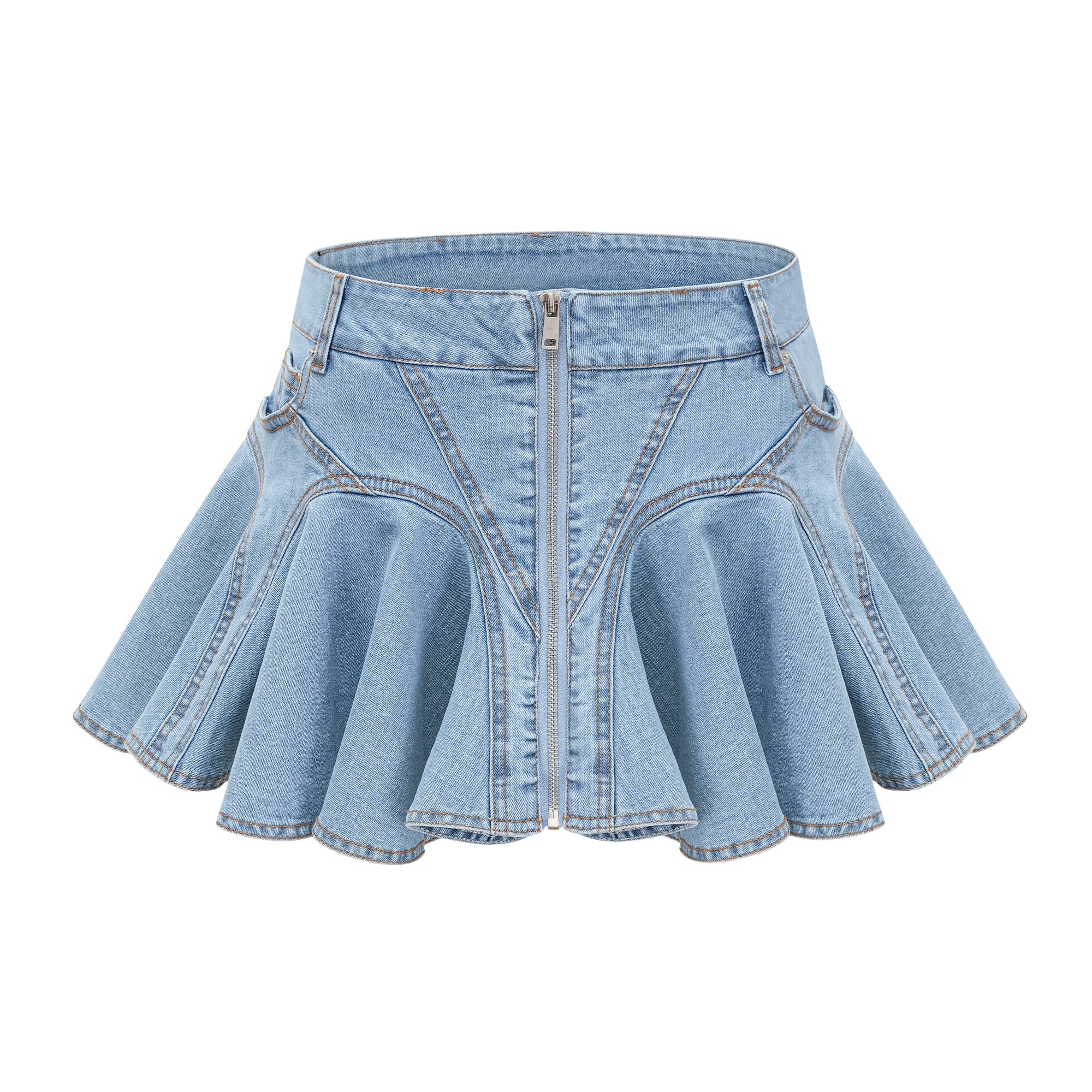 Capucine Denim Etek Kısmı Farbalalı Etek