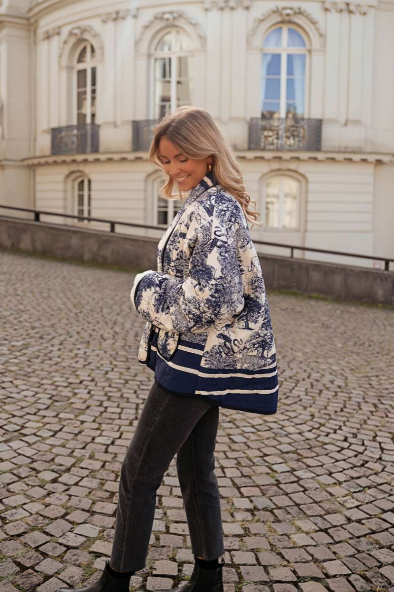 Mürekkep Baskılı Cepli Kapitone Ceket