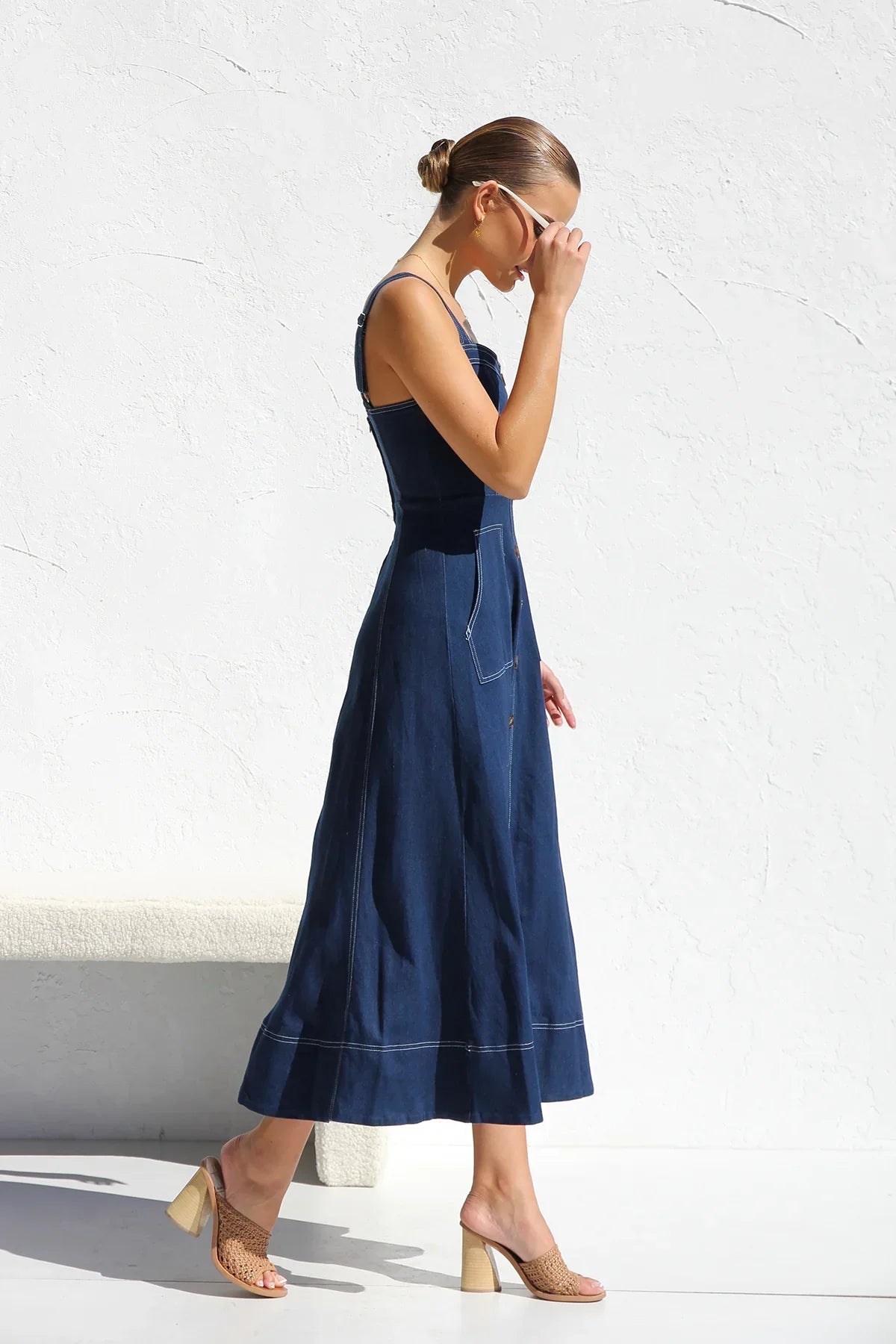 Heavenly Denim Midi Elbise