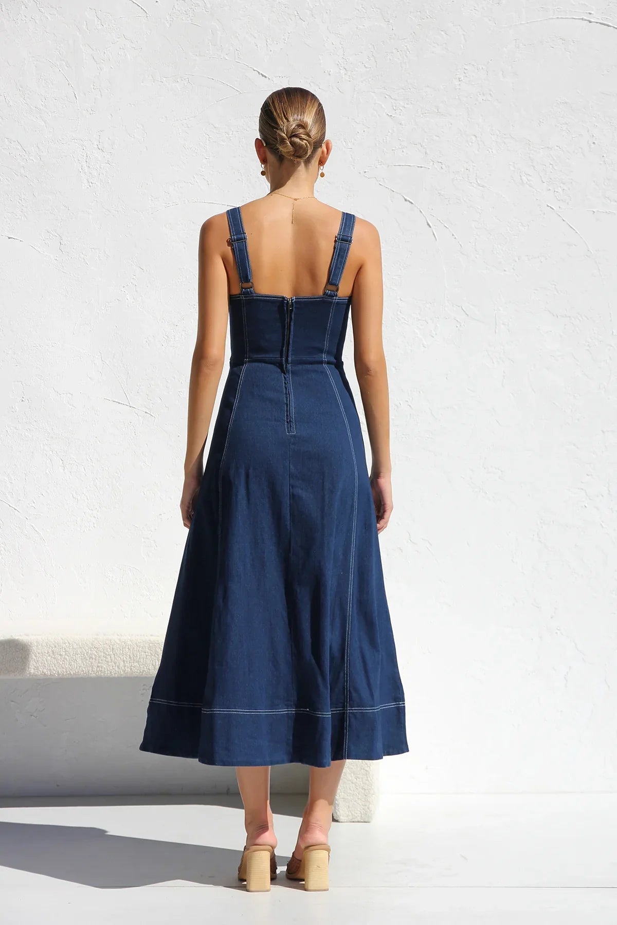 Heavenly Denim Midi Elbise