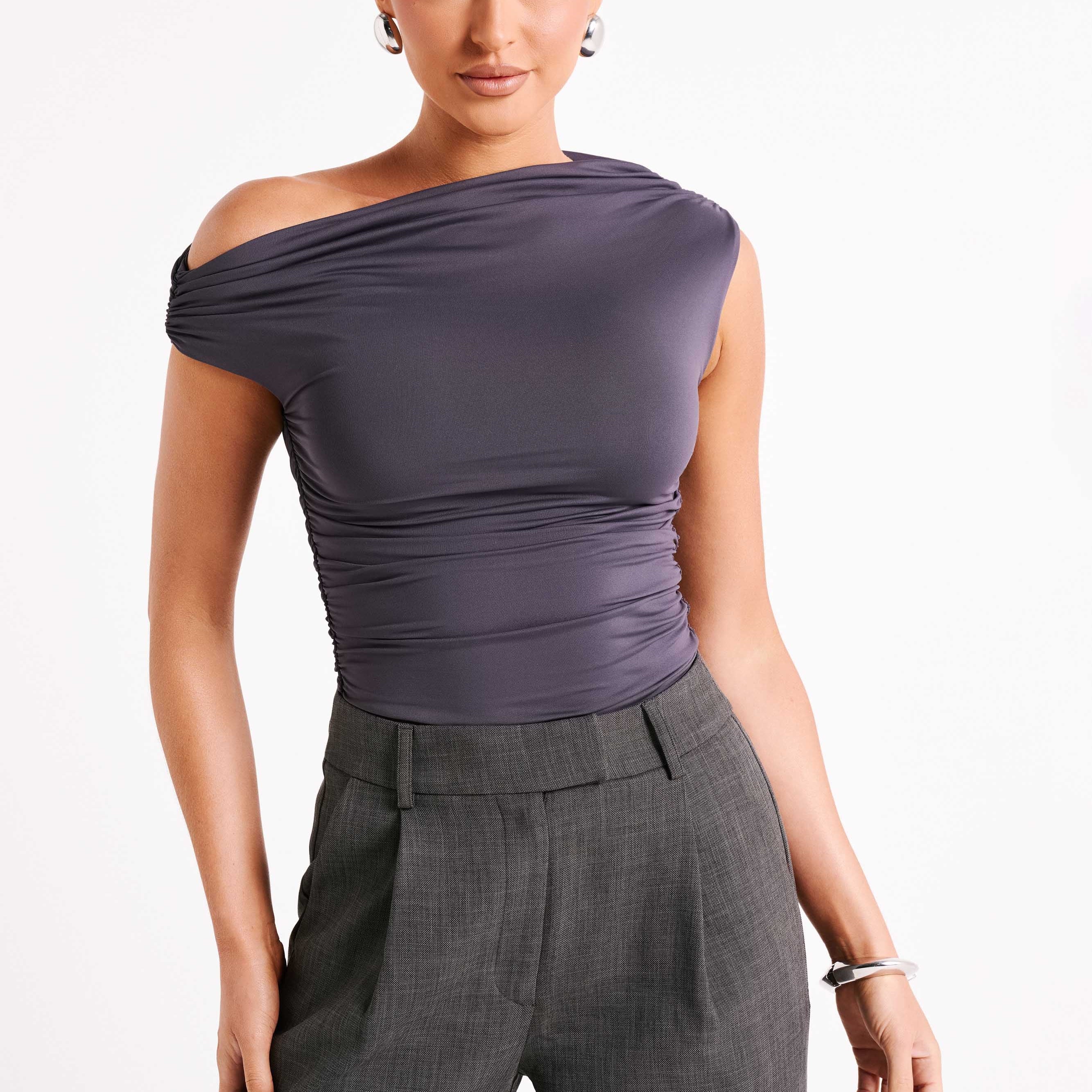 Alayna Recycled Nylon Ruched Üst