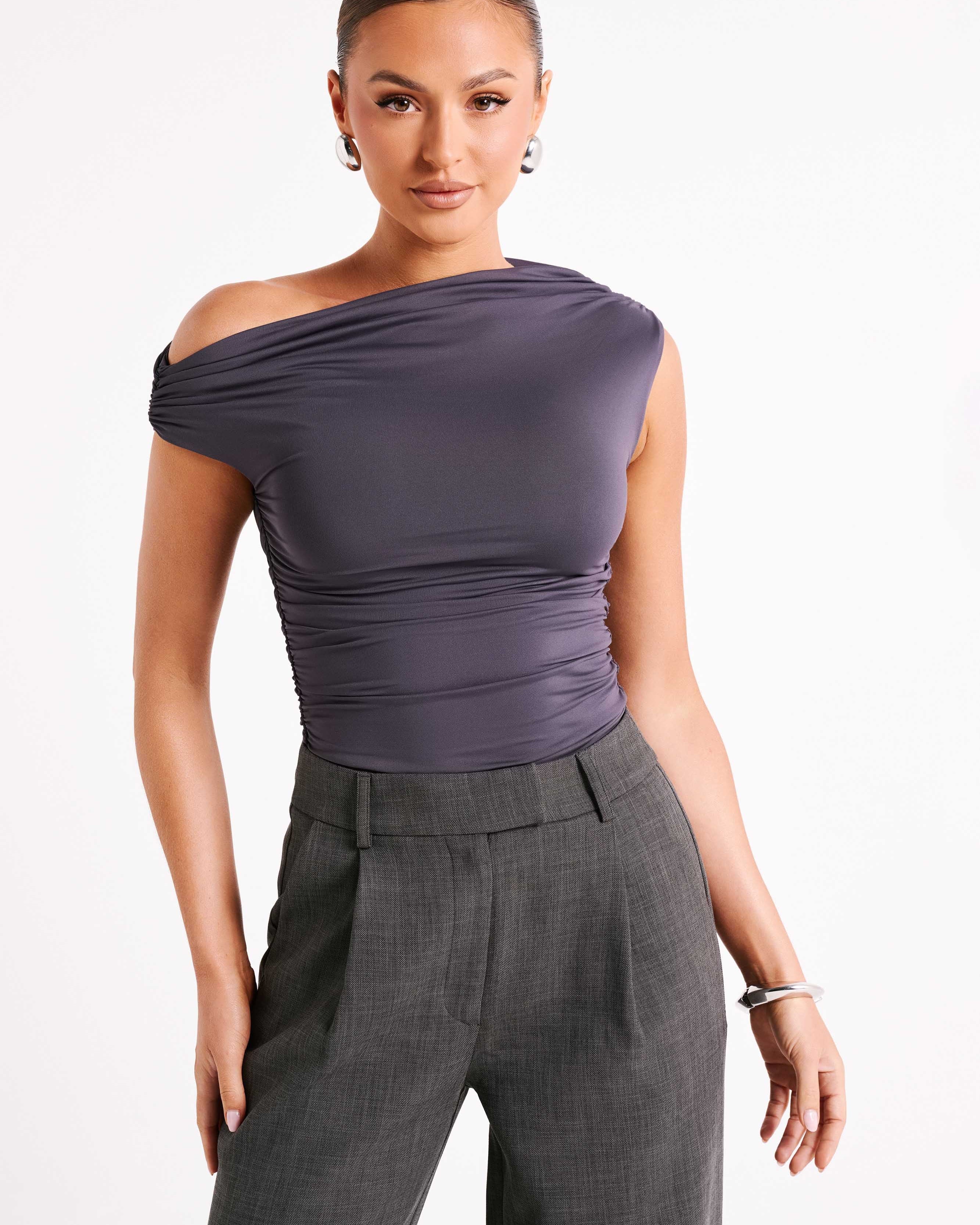 Alayna Recycled Nylon Ruched Üst