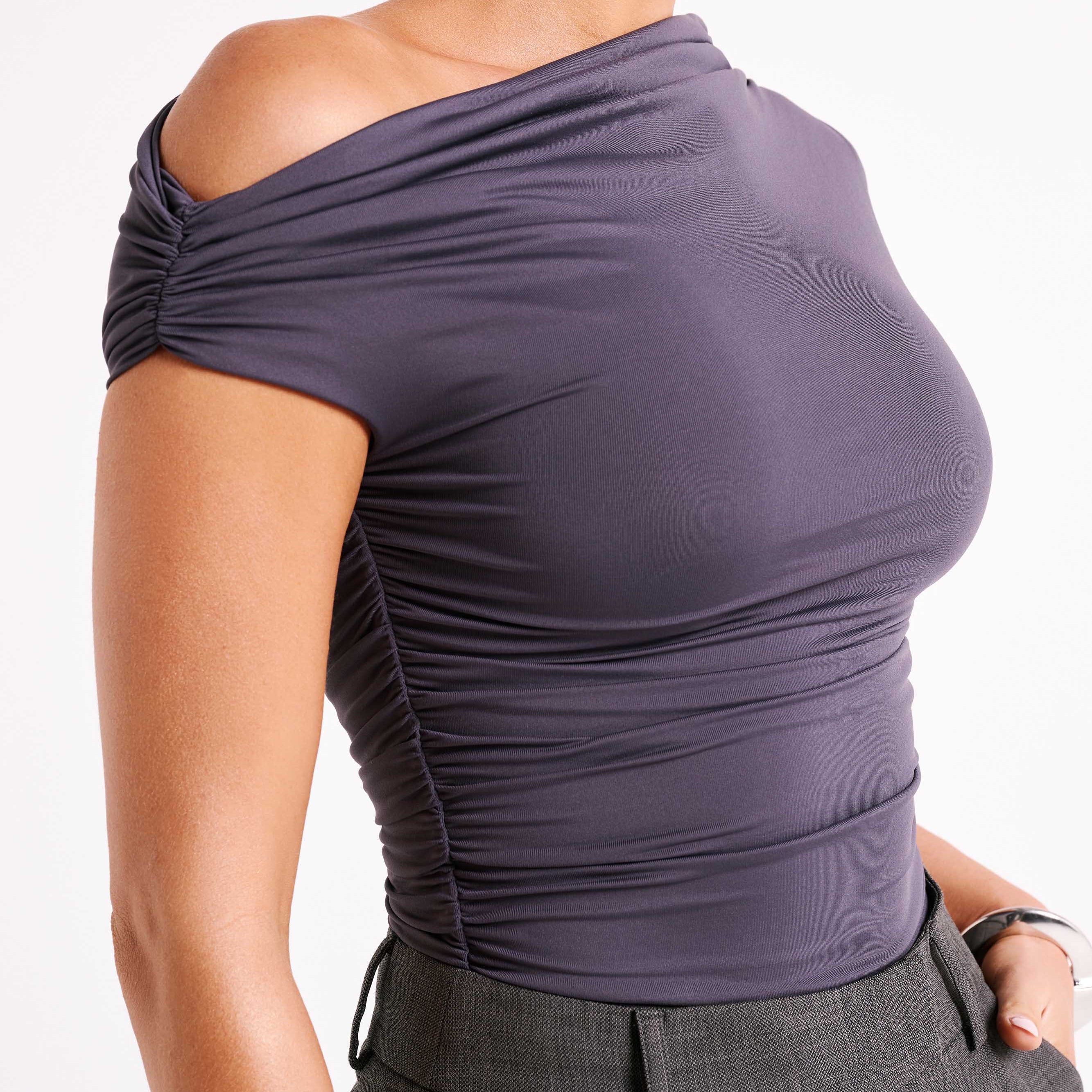 Alayna Recycled Nylon Ruched Üst