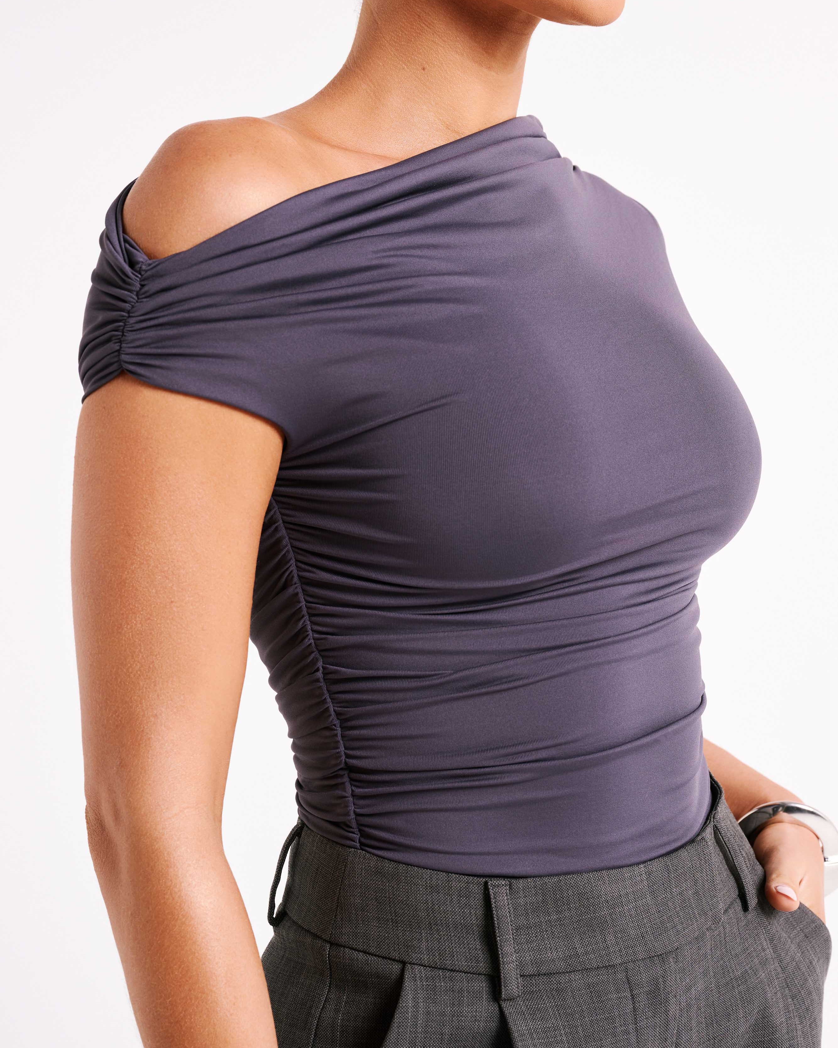 Alayna Recycled Nylon Ruched Üst