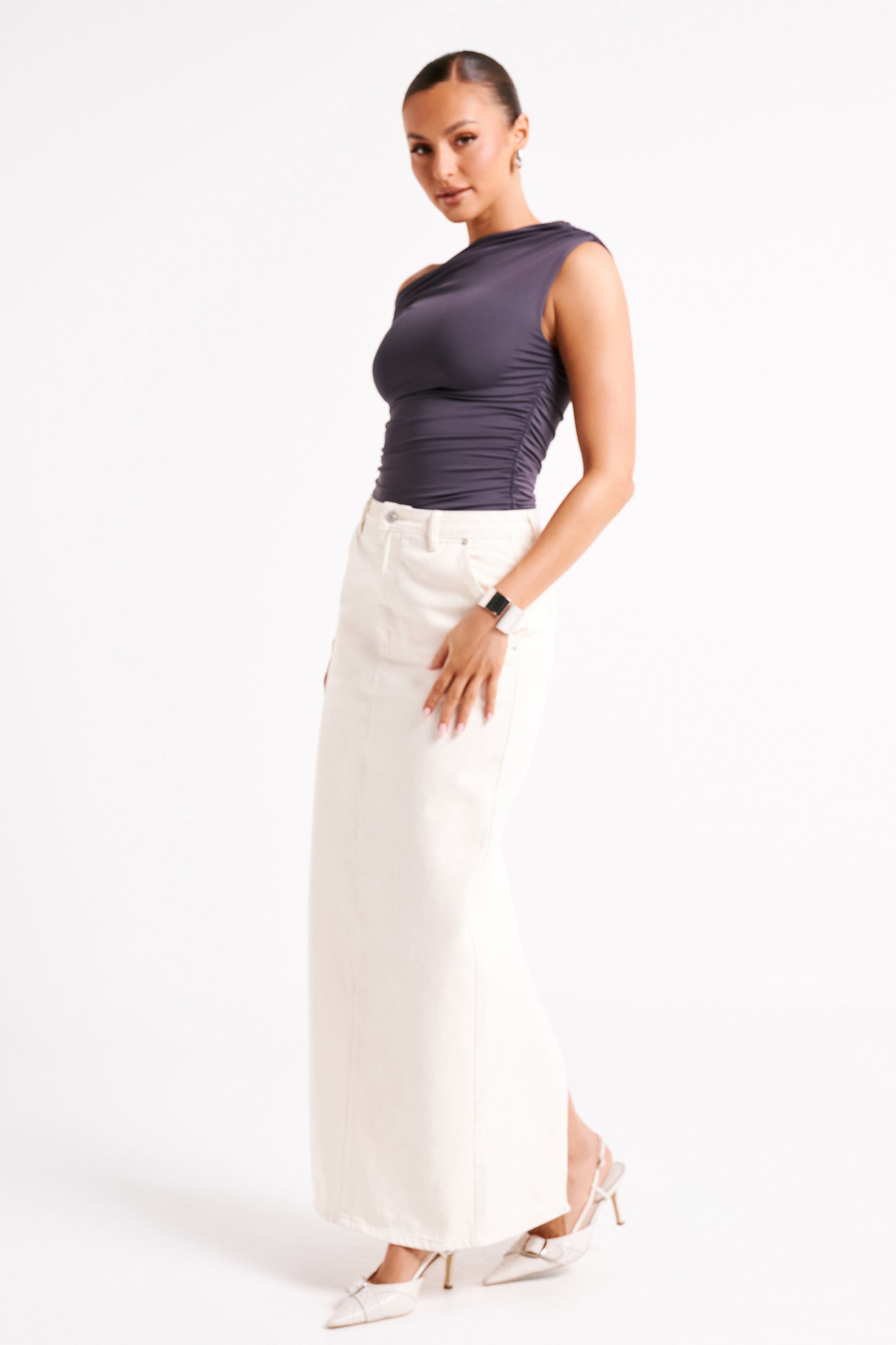 Alayna Recycled Nylon Ruched Üst