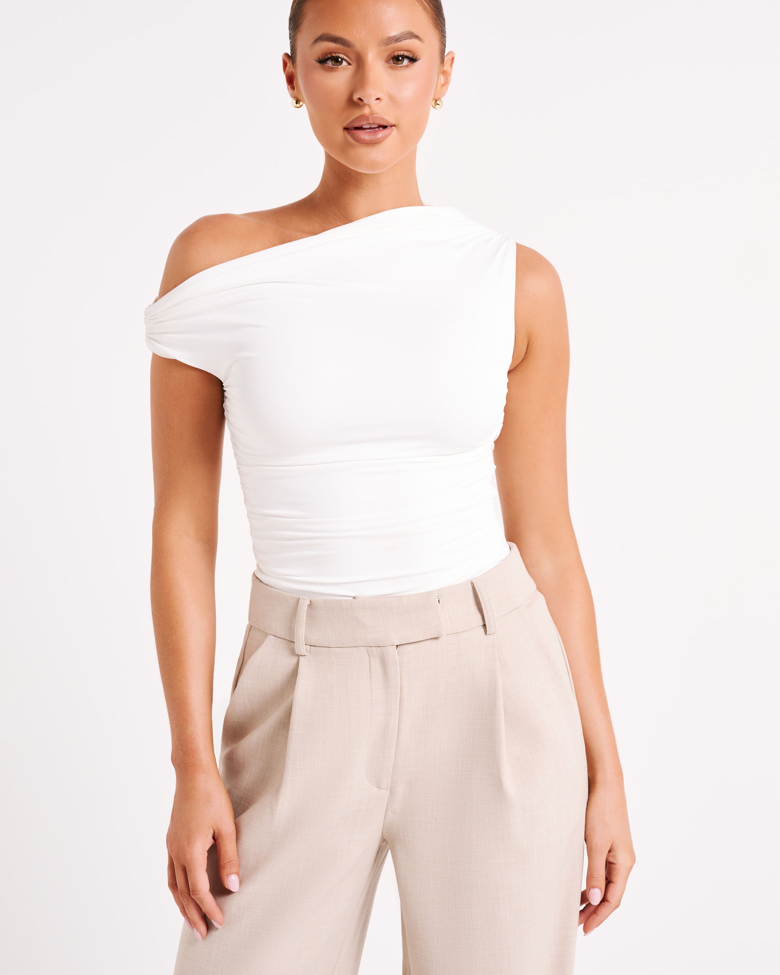 Alayna Recycled Nylon Ruched Üst