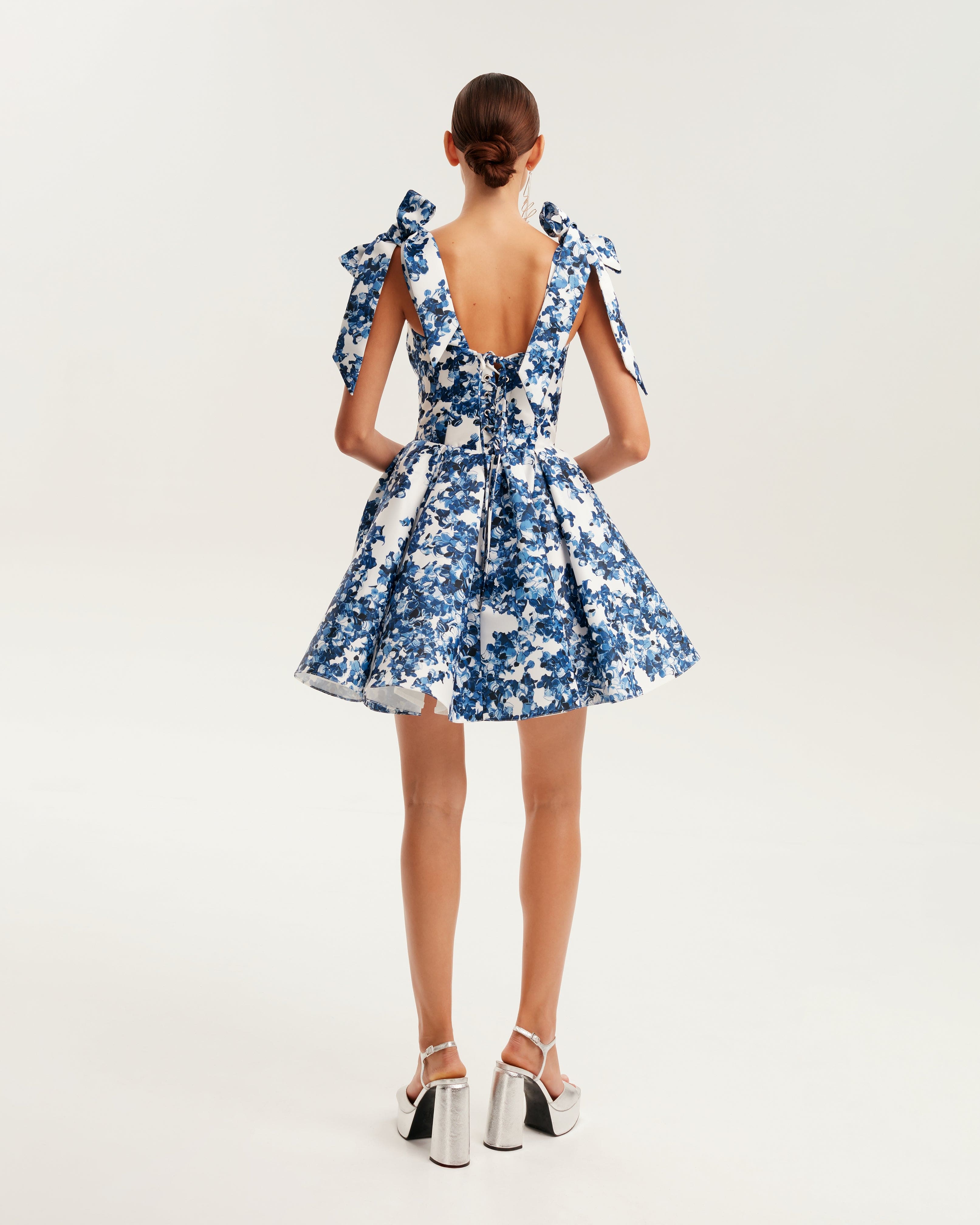 Midnight Bloom Mini Elbise