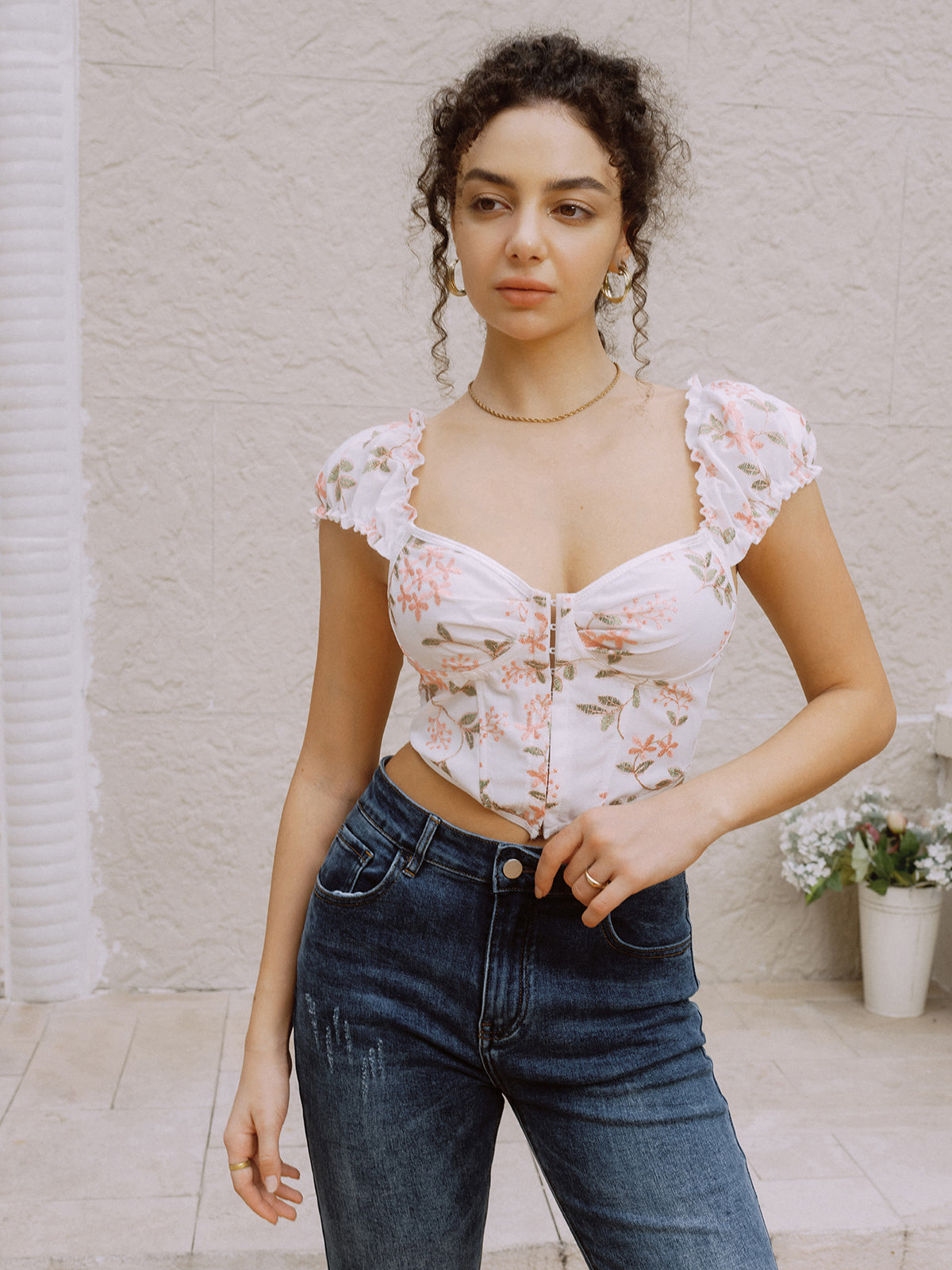 Blossom Breeze Kısa Bluz
