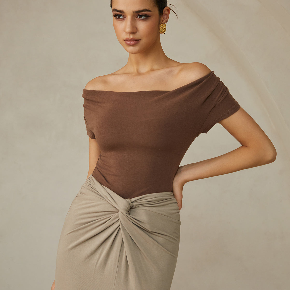 Desert Glow Omzu Açık Bluz