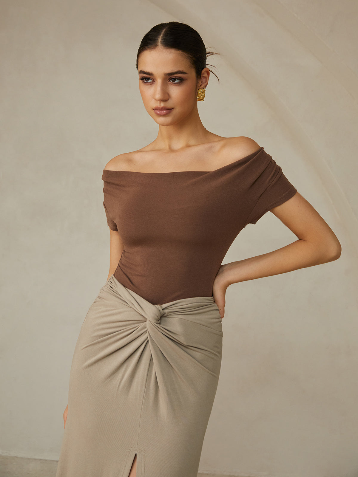Desert Glow Omzu Açık Bluz