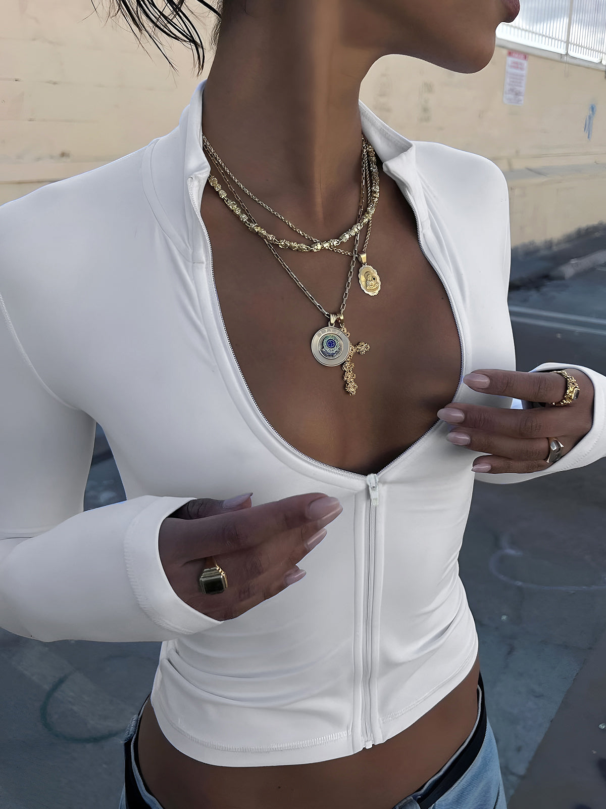 Dynamic Zip Crop Bluz