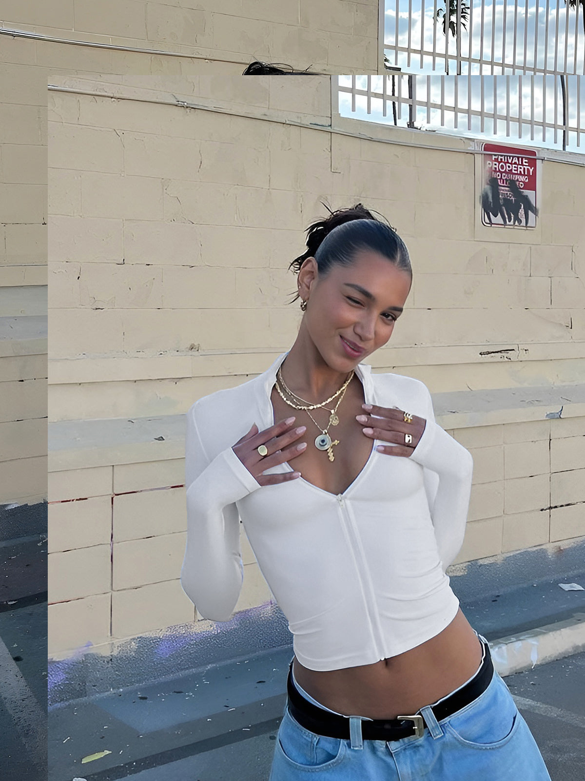 Dynamic Zip Crop Bluz