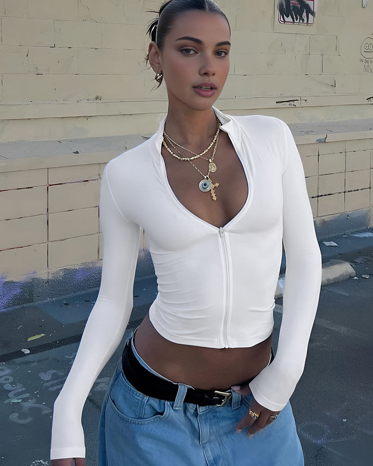 Dynamic Zip Crop Bluz