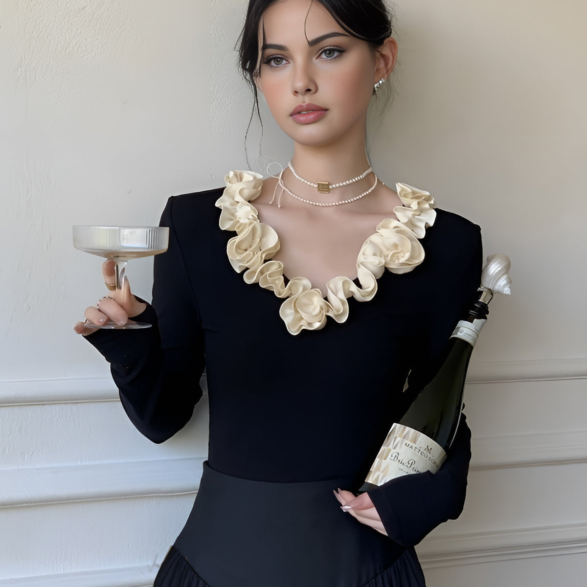 Elegant Bloom Detaylı Bluz