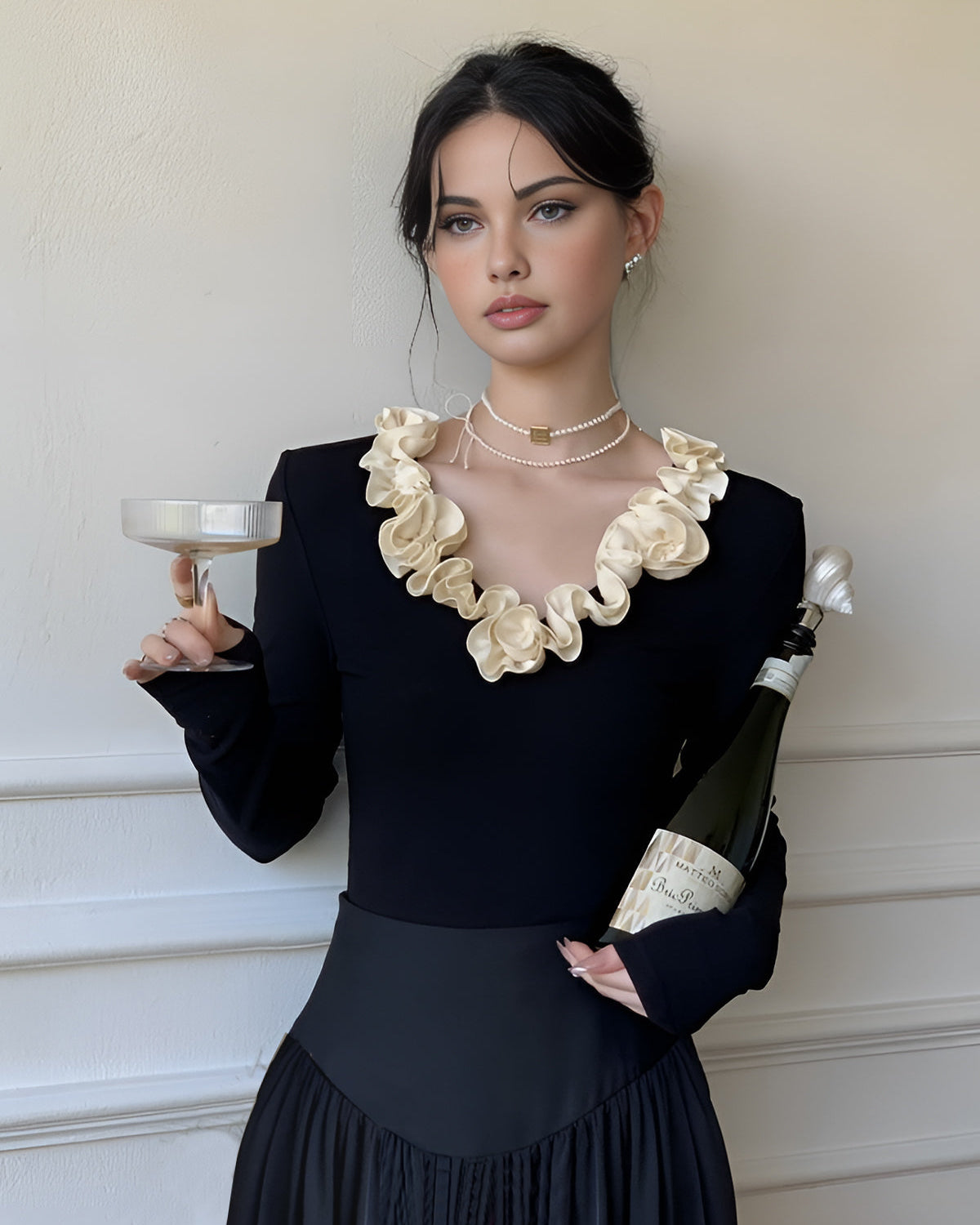 Elegant Bloom Detaylı Bluz
