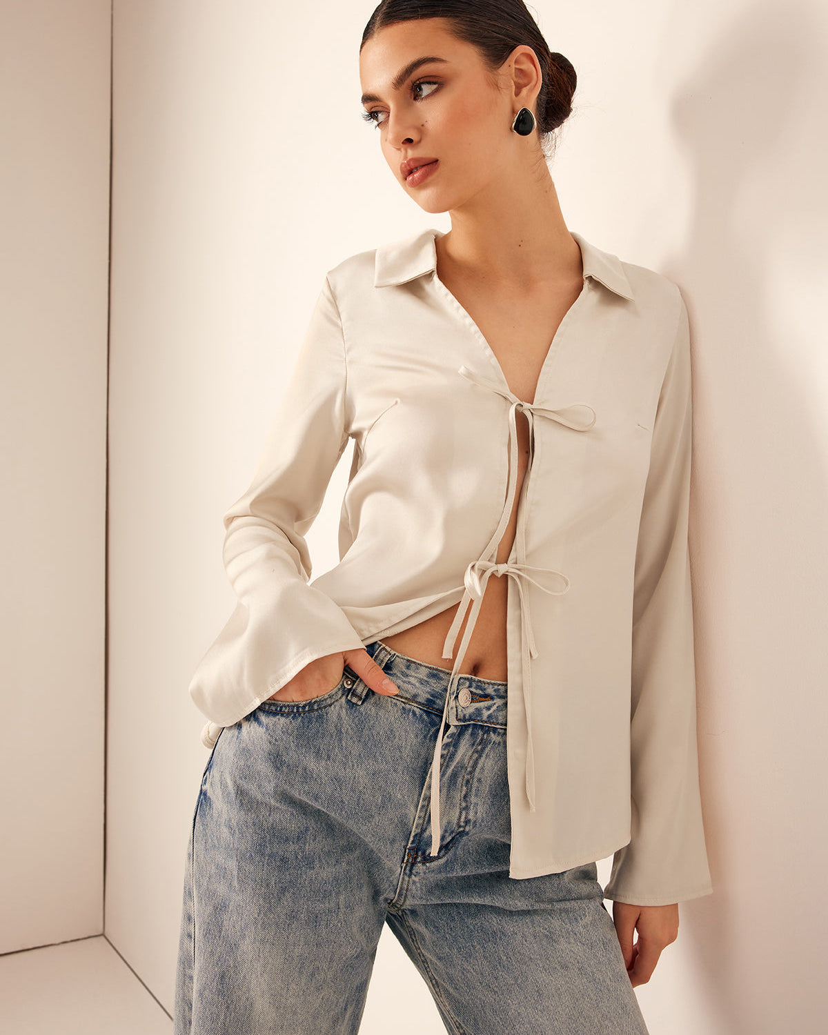 Ivory Tied Minimal Bluz