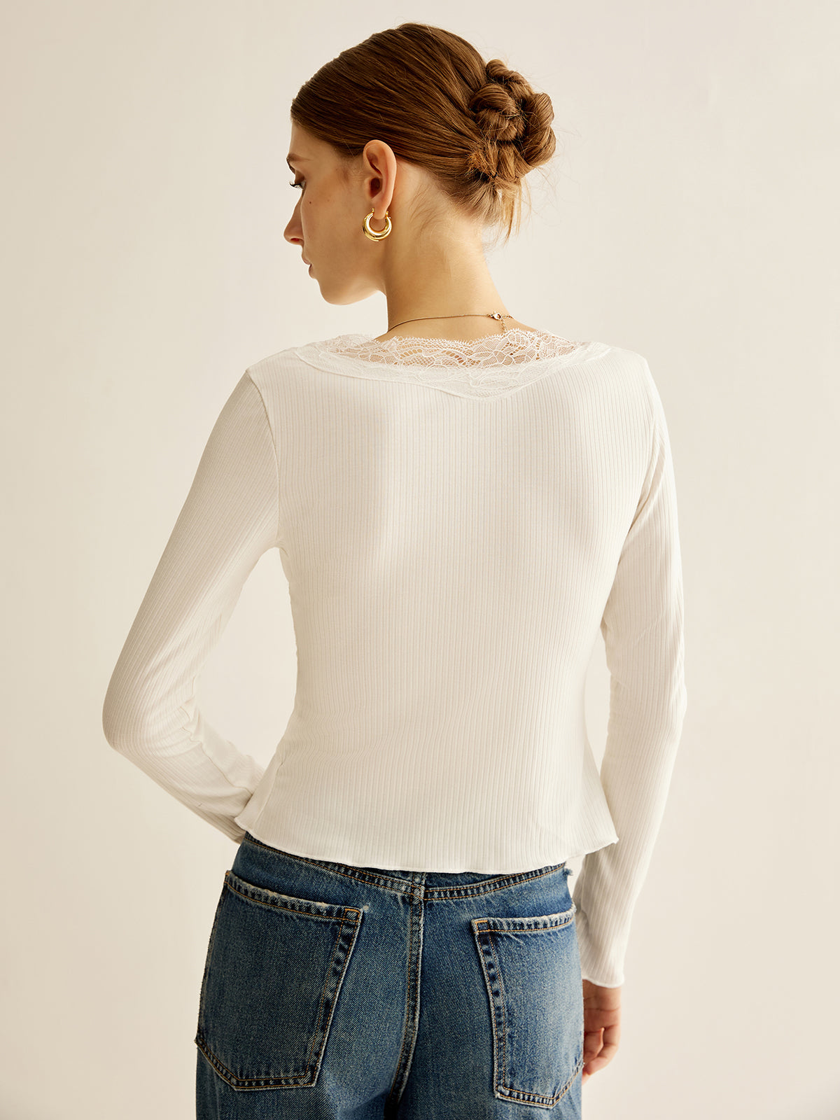 Lace Grace Düğmeli Bluz