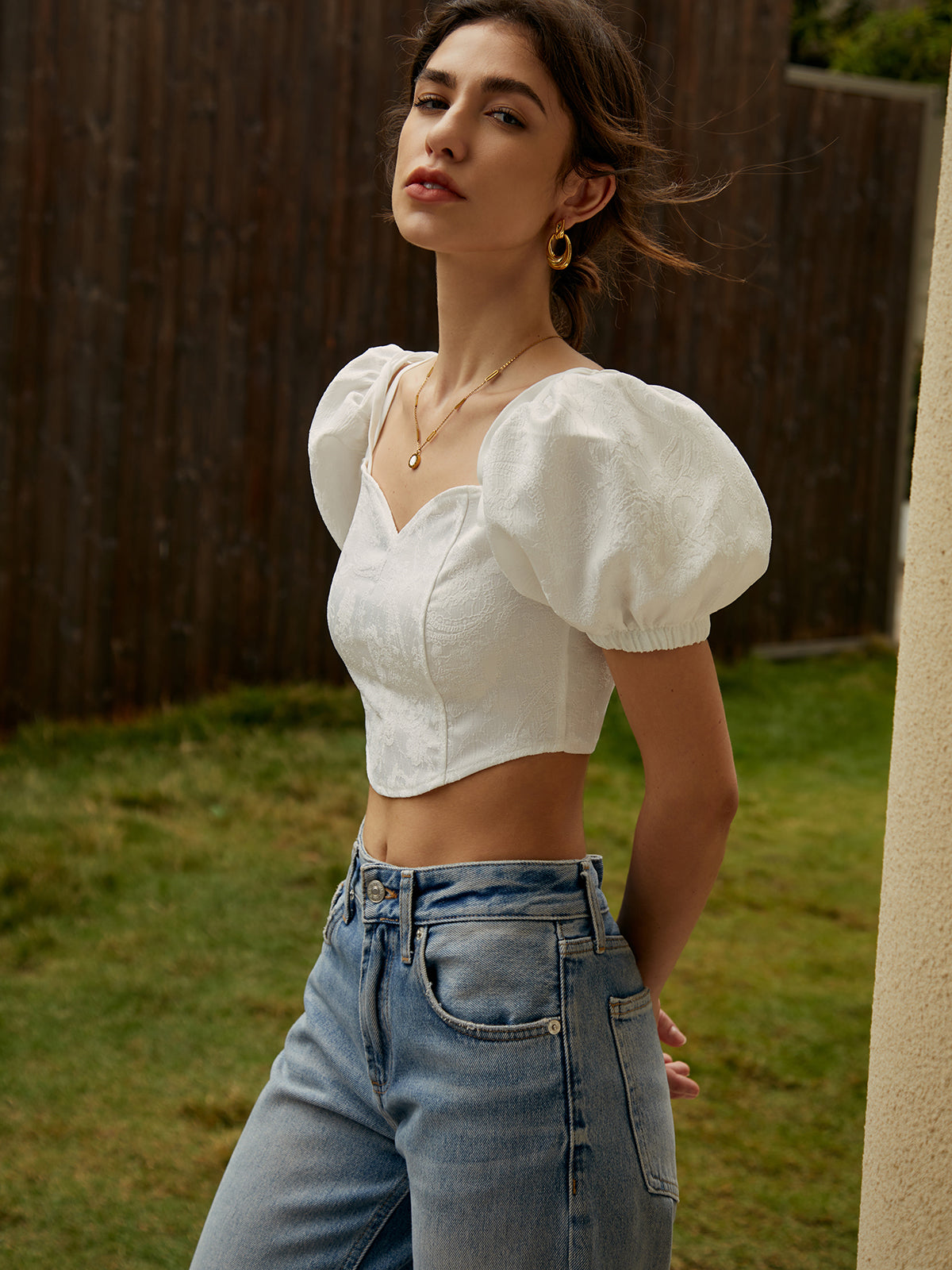 Lily Charm Puf Kollu Bluz