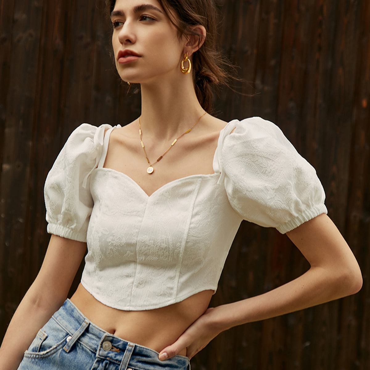Lily Charm Puf Kollu Bluz