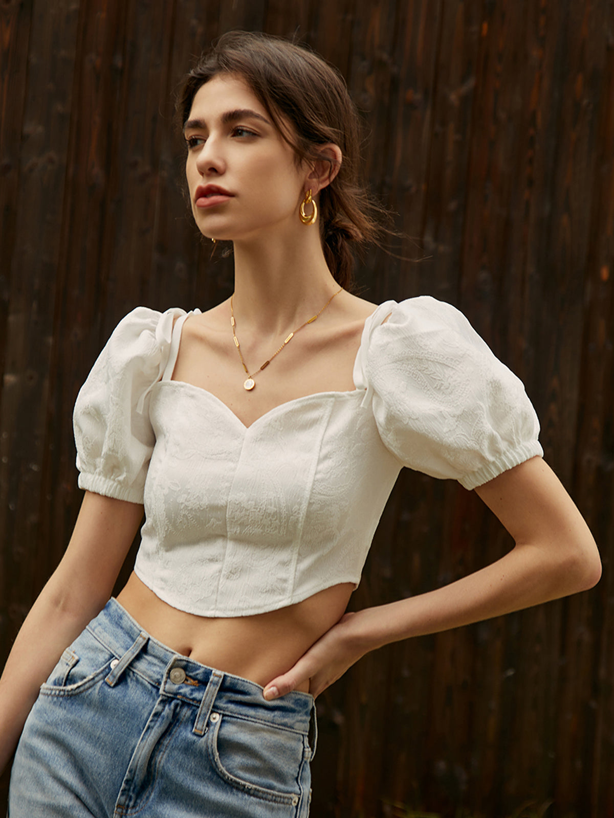 Lily Charm Puf Kollu Bluz