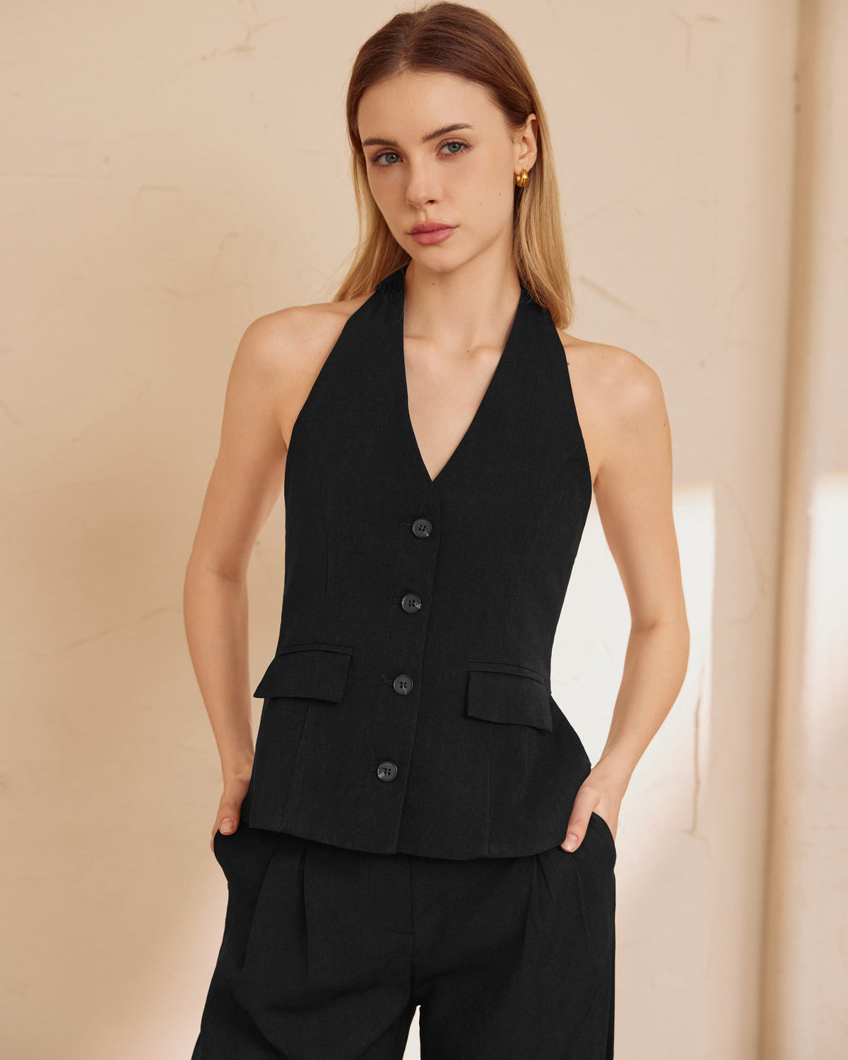 Midnight Elegance Halter Yelek