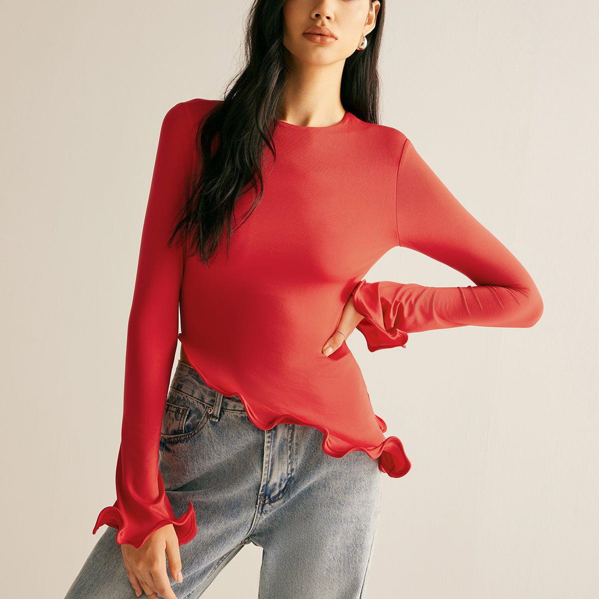 Scarlet Wave Detaylı Bluz