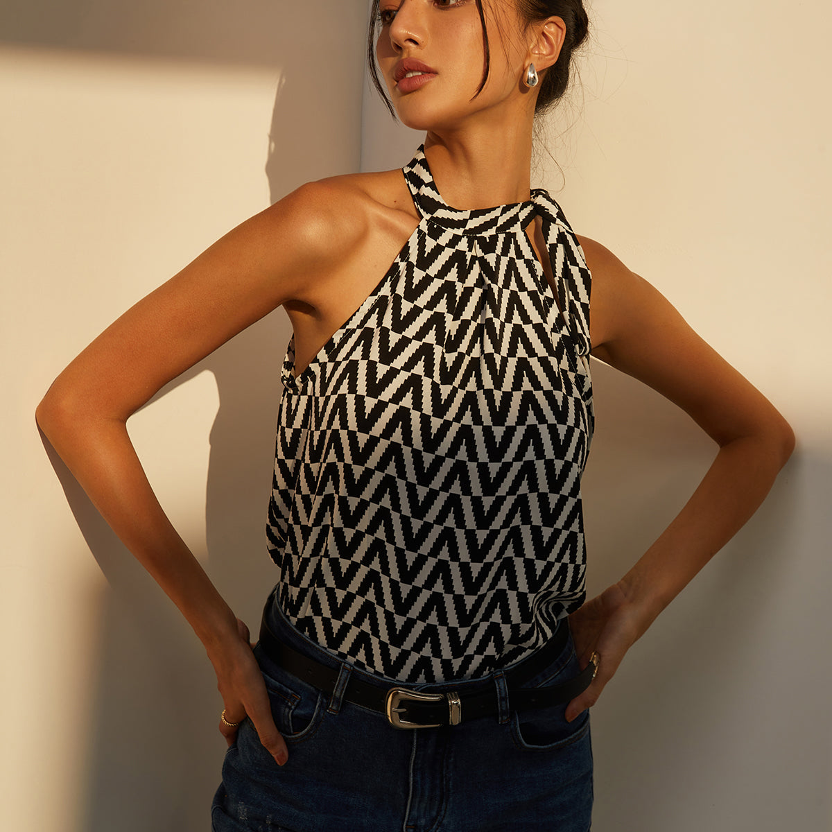 Zigzag Halter Bluz