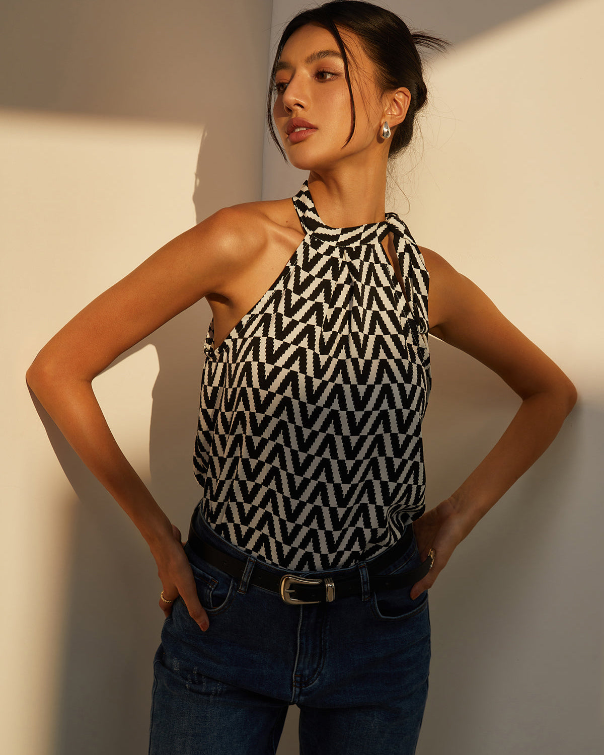 Zigzag Halter Bluz