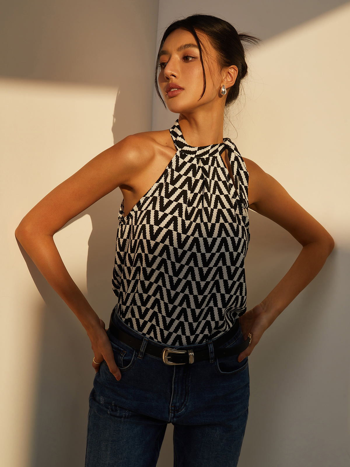 Zigzag Halter Bluz